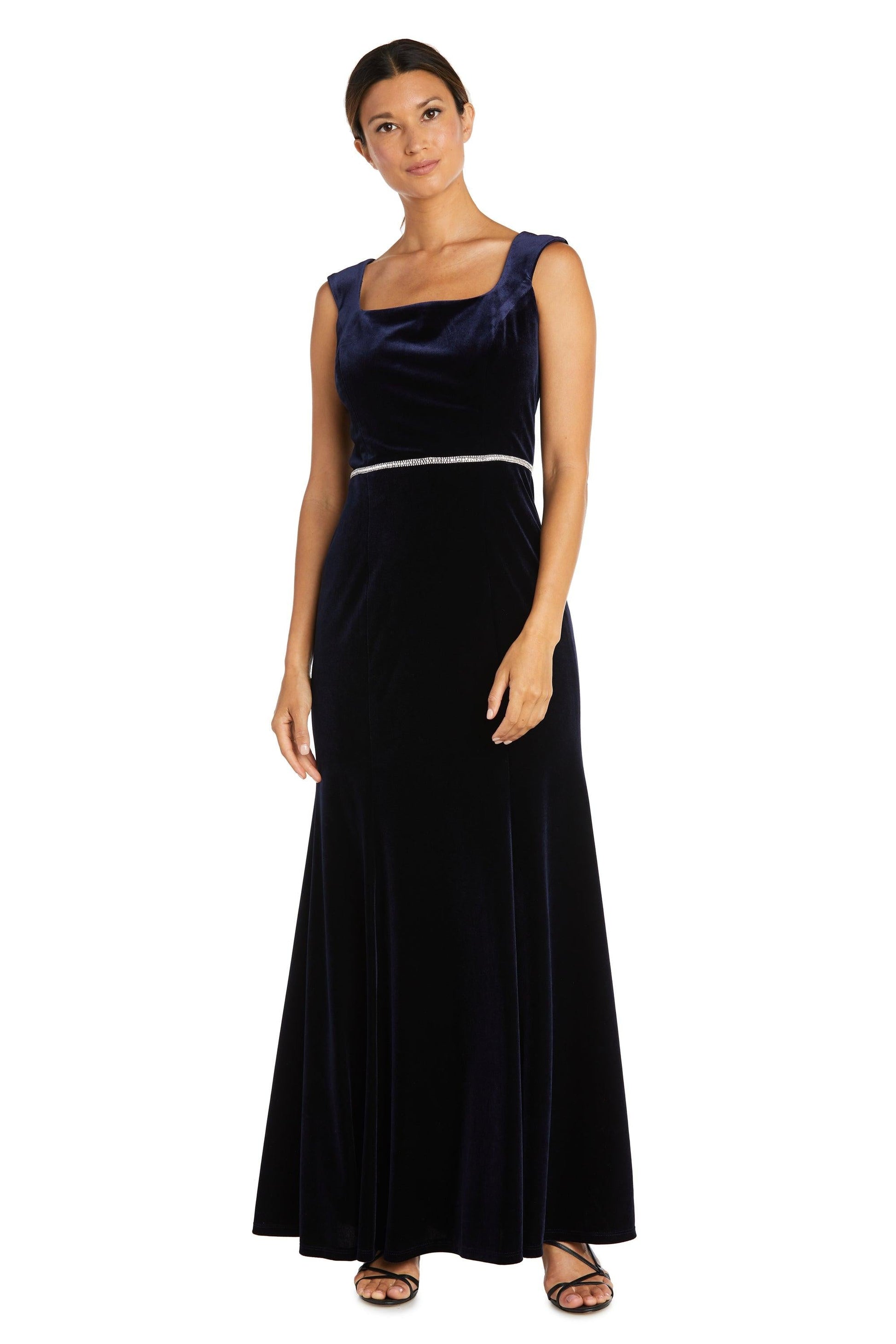 R&M Richards 7572 Long Formal Velvet Dress