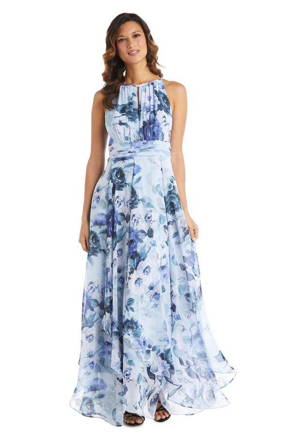 Formal Floral Dress Long Halter R&M Richards 7729