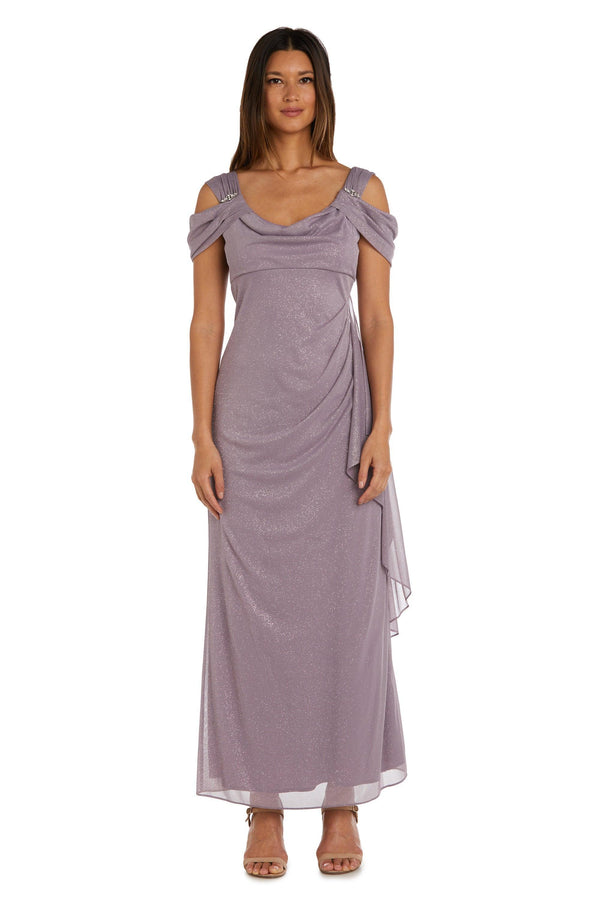 Long Off Shoulder Formal Dress A-Line Silhouette R&M Richards 2061