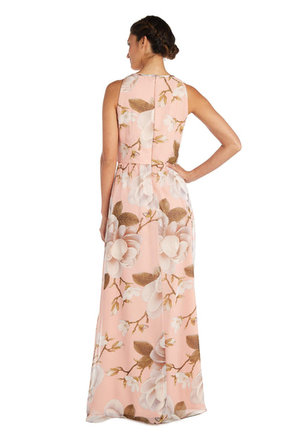 R&M Richards Long Petite Floral Print Dress 7089P - The Dress Outlet