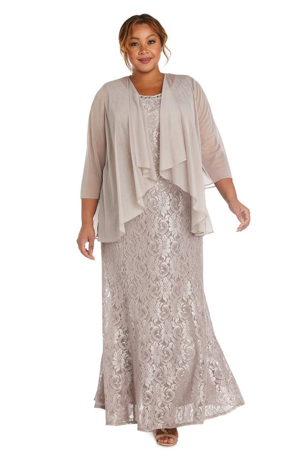 Long Plus Size Dress Beaded Jacket R&M Richards 2552W