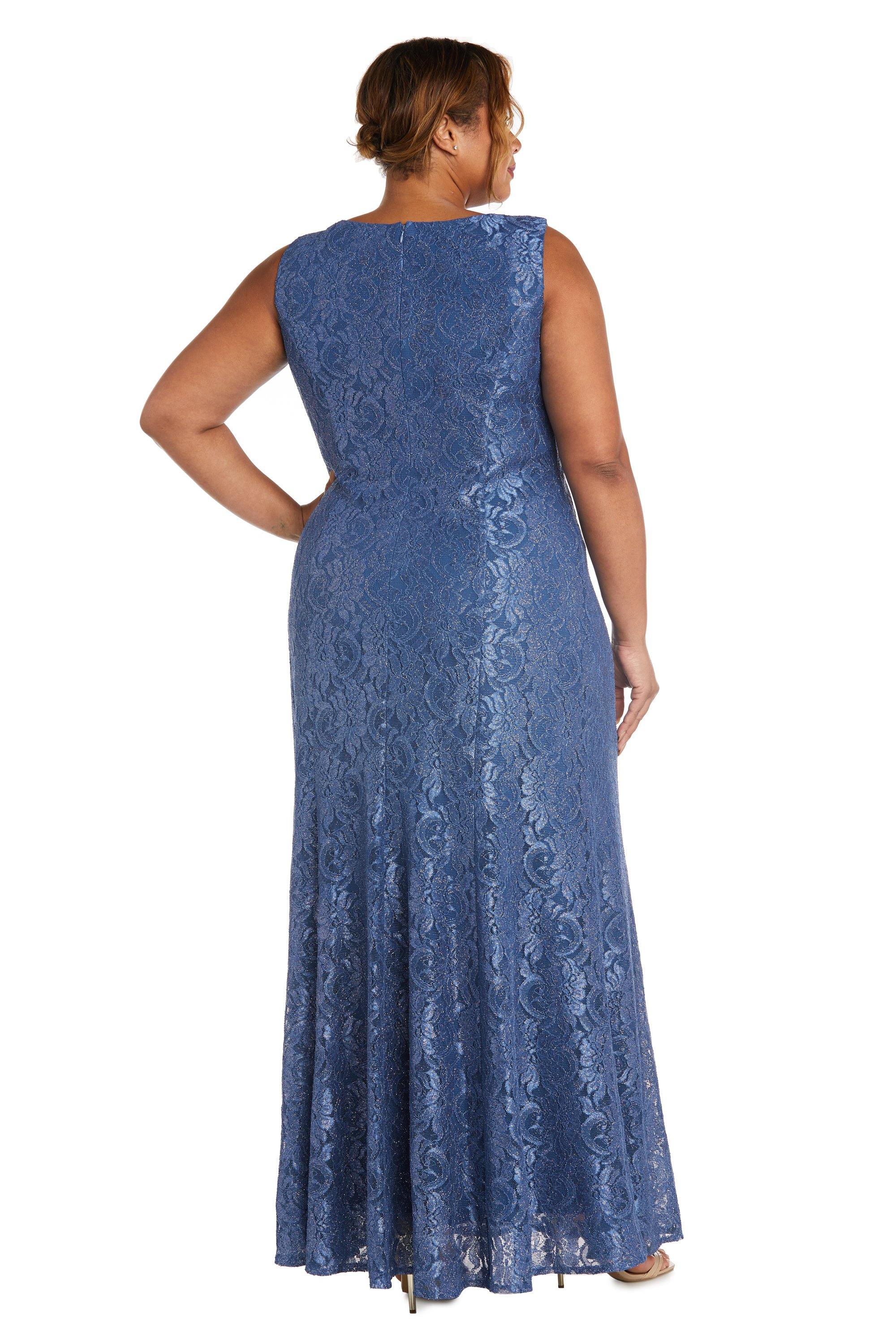 R&M Richards Long Plus Size Beaded Jacket Dress 2552W - The Dress Outlet