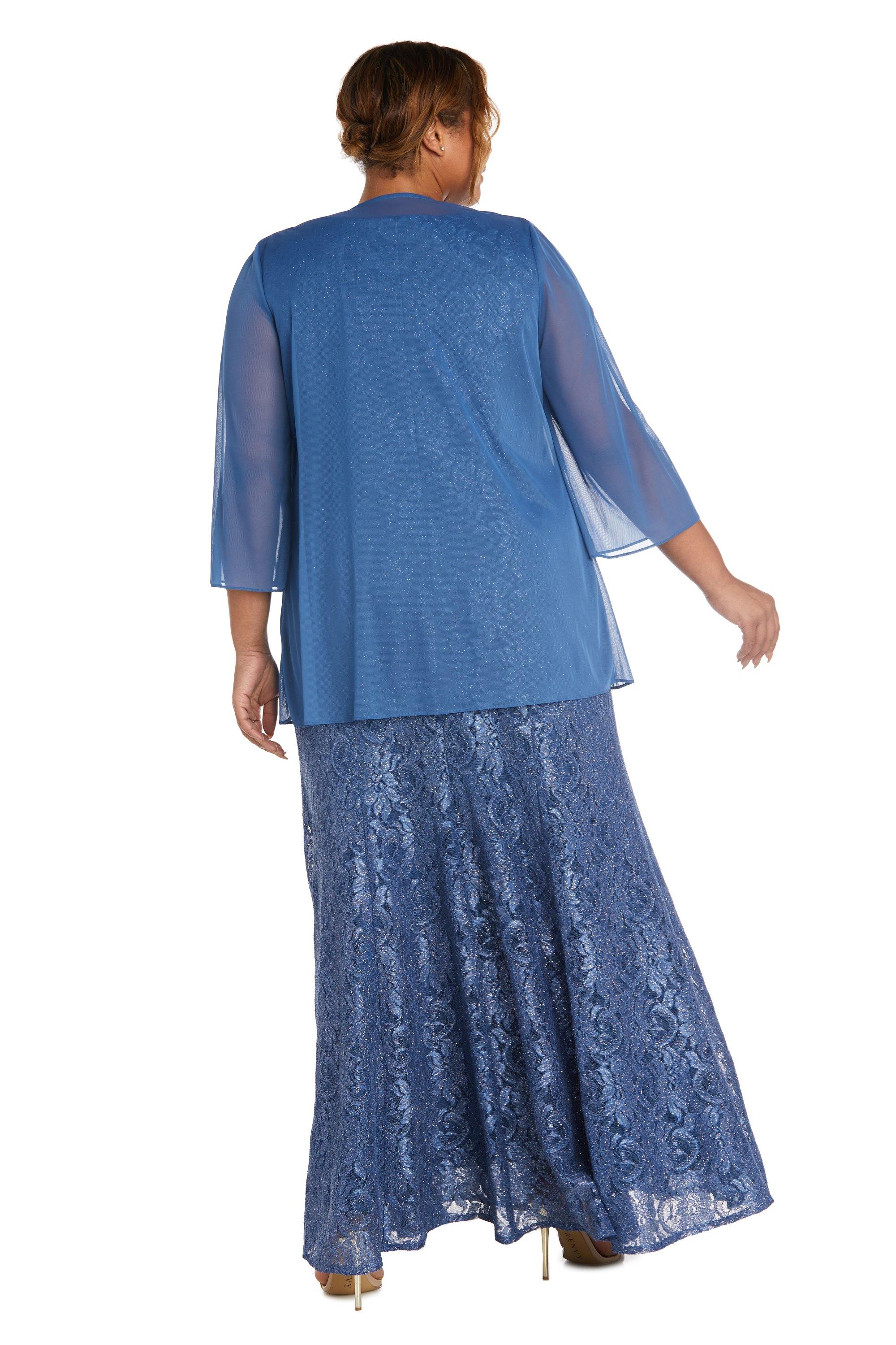 R&M Richards Long Plus Size Beaded Jacket Dress 2552W - The Dress Outlet