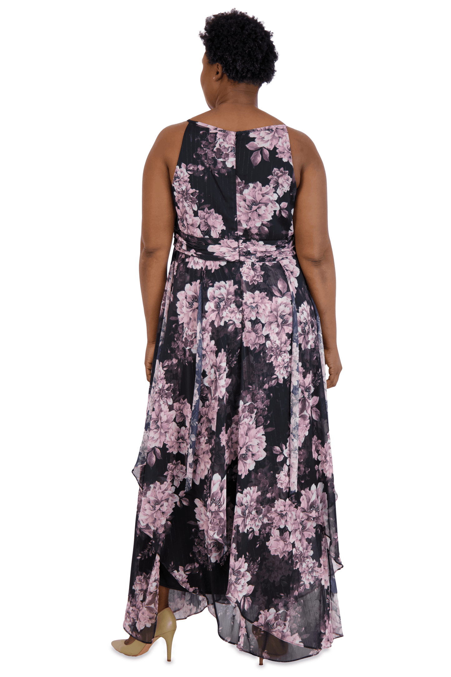 R&M Richards Long Plus Size Floral Dress 7928W - The Dress Outlet