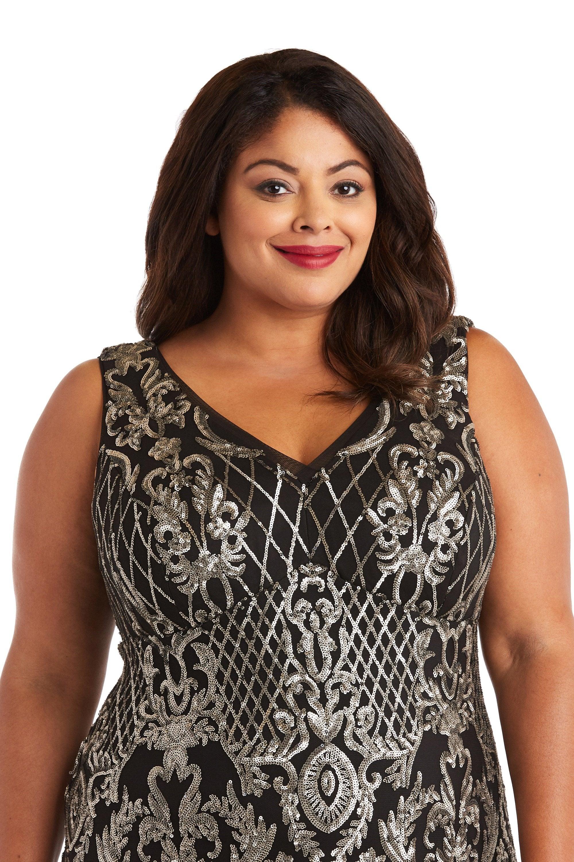 R&M Richards Long Plus Size Formal Dress 3895W - The Dress Outlet
