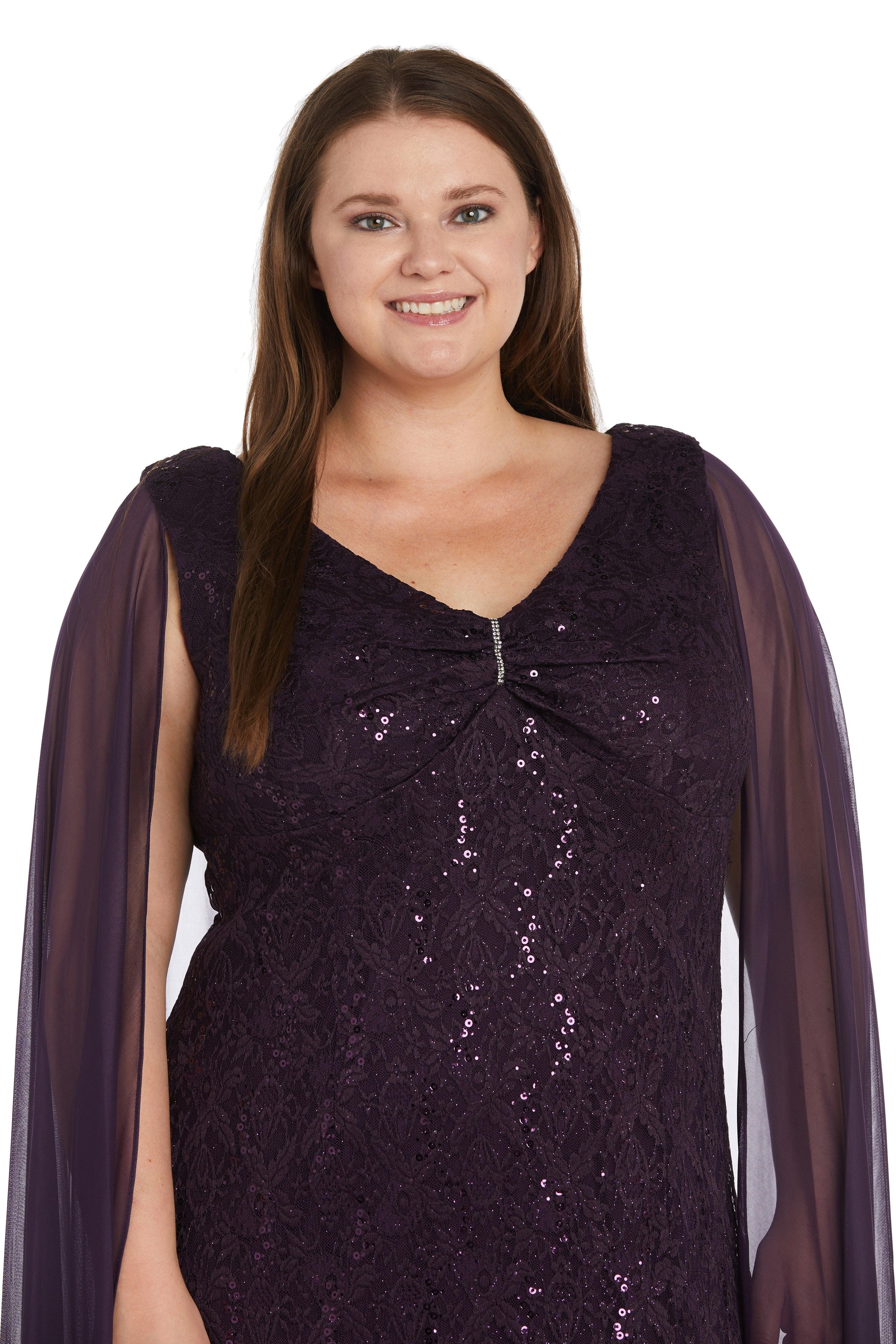 R&M Richards Long Plus Size Formal Dress 9663W - The Dress Outlet