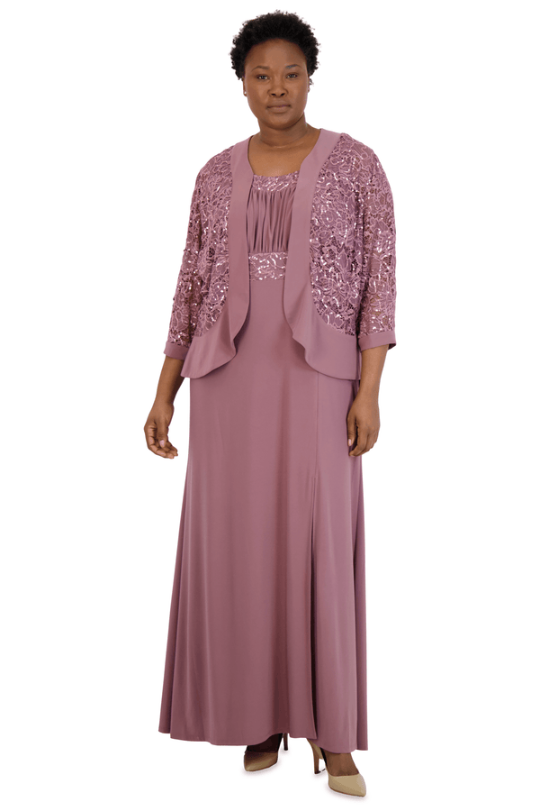 Long Plus Size Gown Formal Jacket R&M Richards 3785W