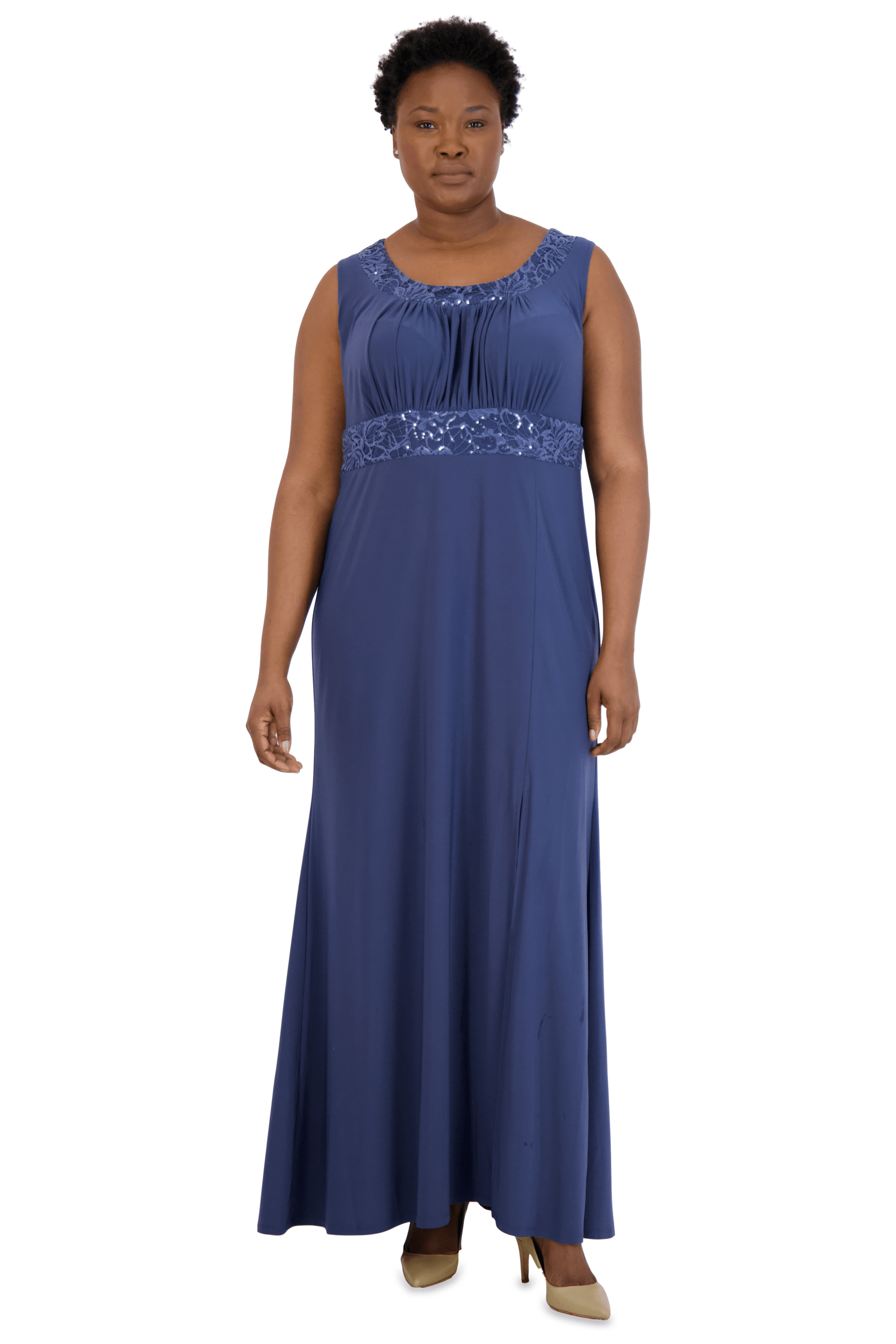 R&M Richards 3785W Long Plus Size Formal Jacket Gown
