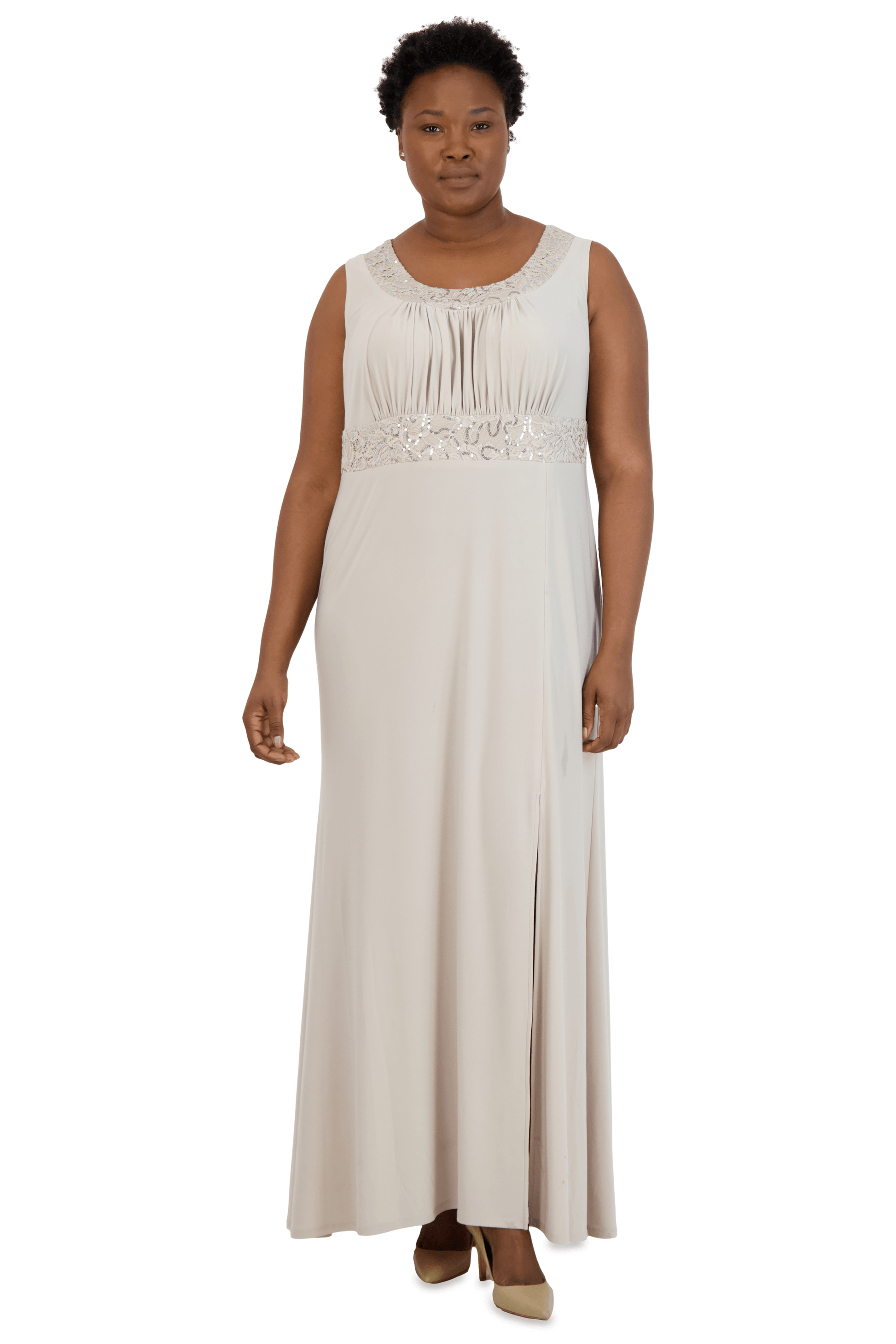 R&M Richards 3785W Long Plus Size Formal Jacket Gown