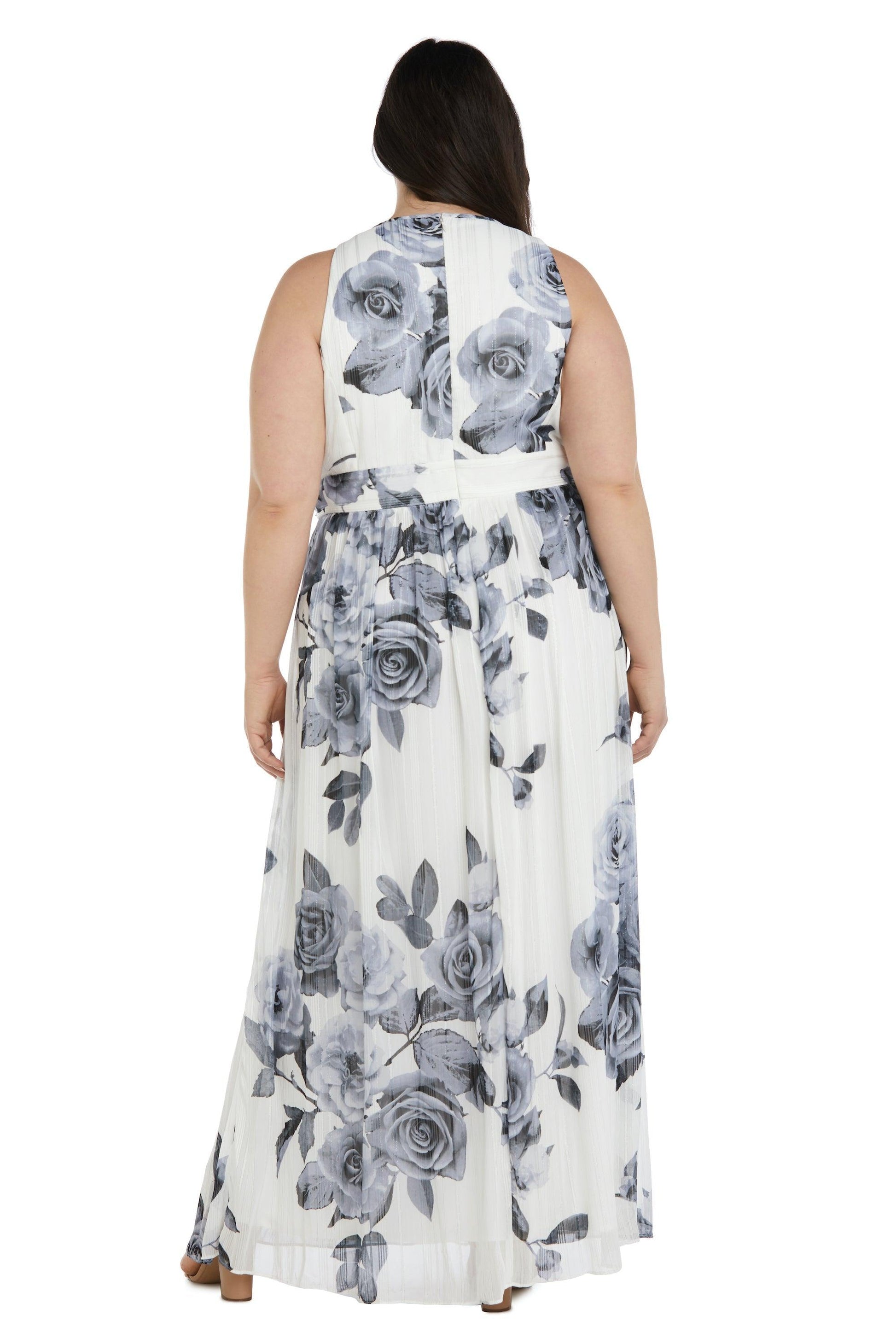 R&M Richards 7045W Long Plus Size Halter Print Gown Sale