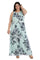 R&M Richards Long Plus Size Halter Print Gown Sale 7045W - The Dress Outlet
