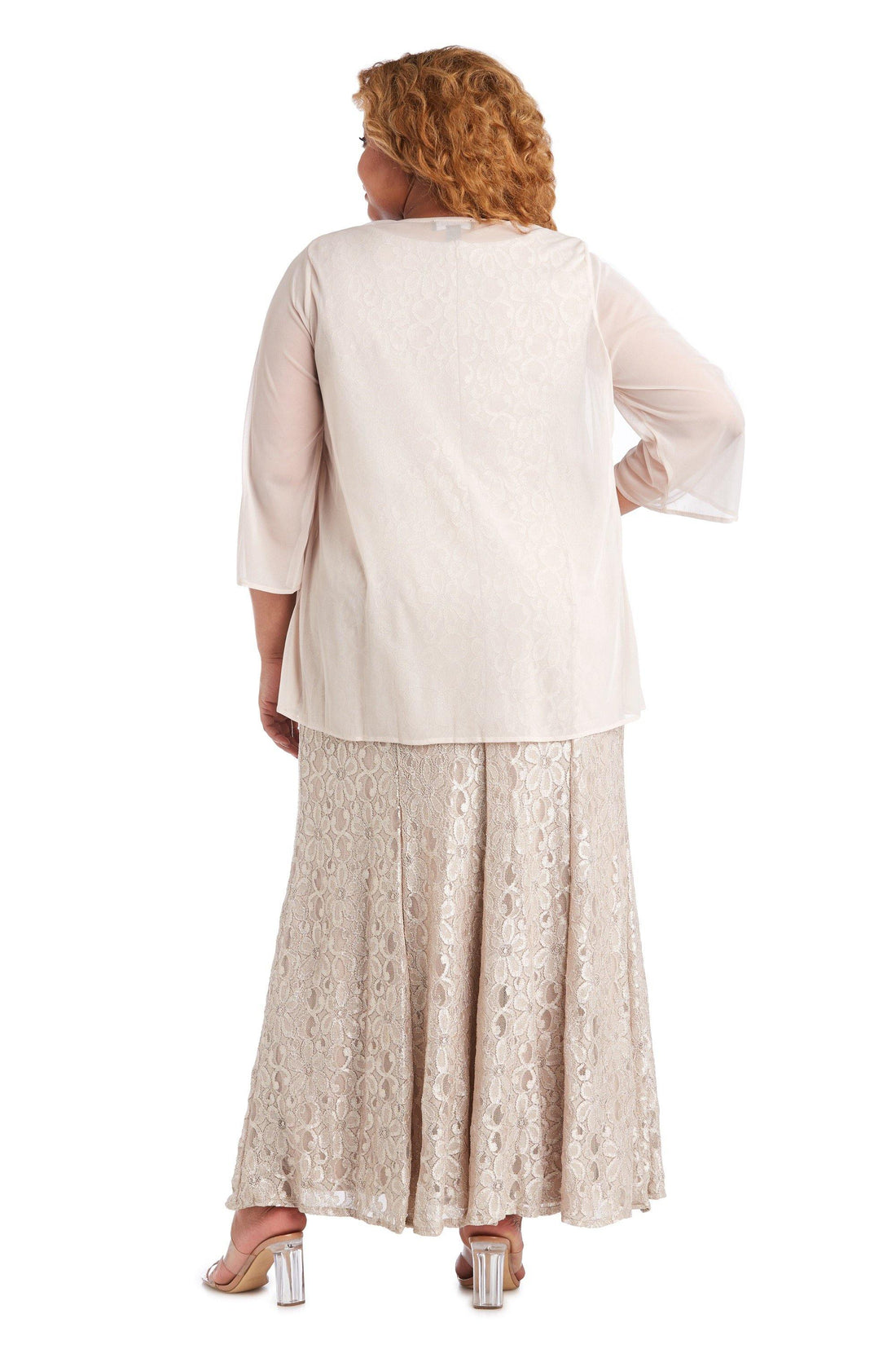 Champagne R&M Richards 2382W Long Plus Size Jacket Dress for $134.99 – The Dress Outlet