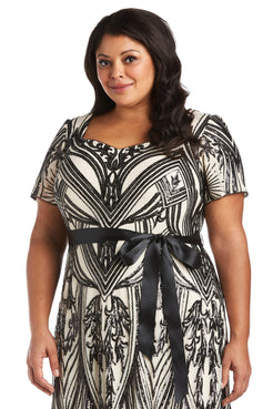 Champagne/Black R&M Richards 7385W Long Plus Size Sequins Dress for $134.99 – The Dress Outlet