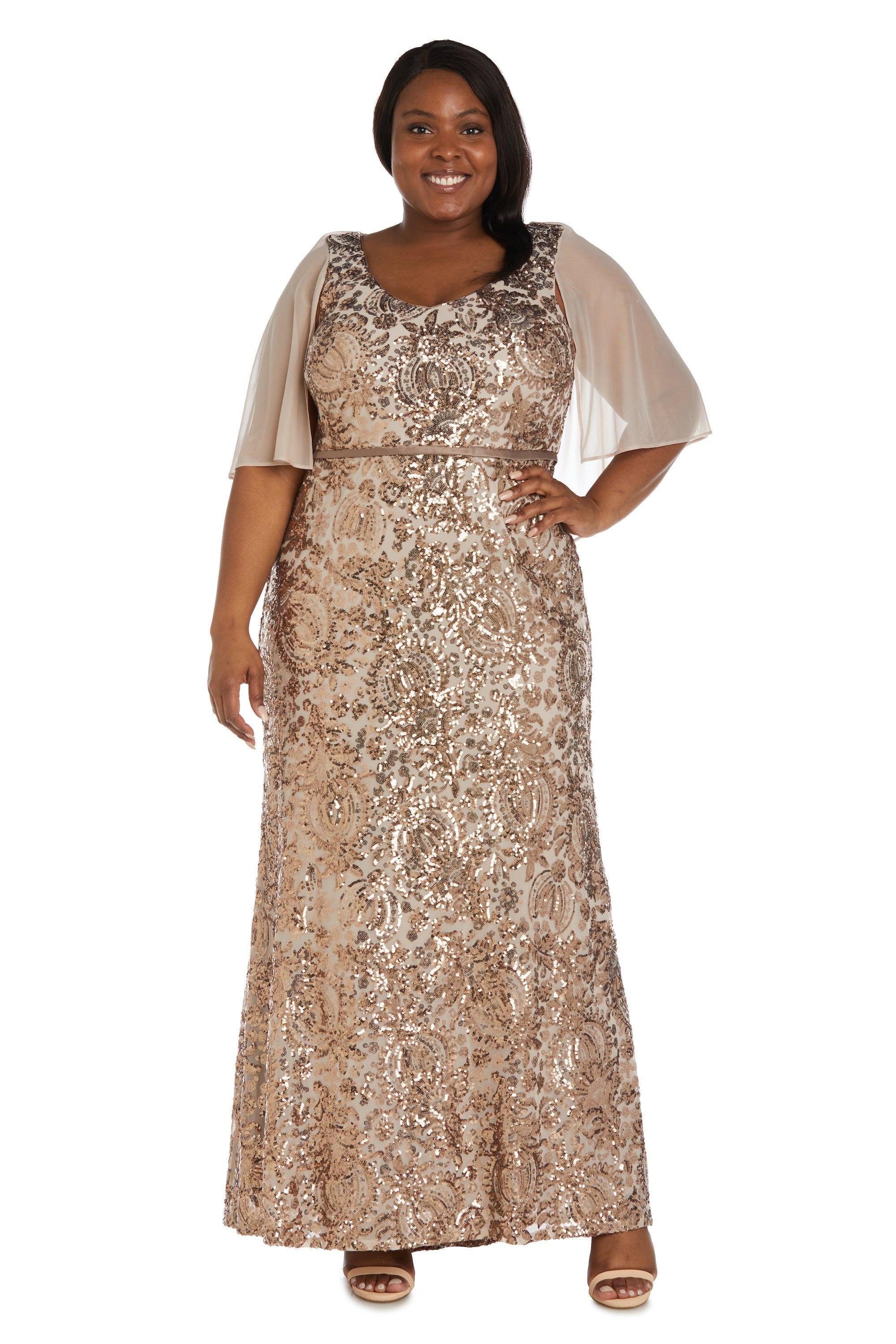 R&M Richards Long Pus Size Formal Dress 9209W - The Dress Outlet