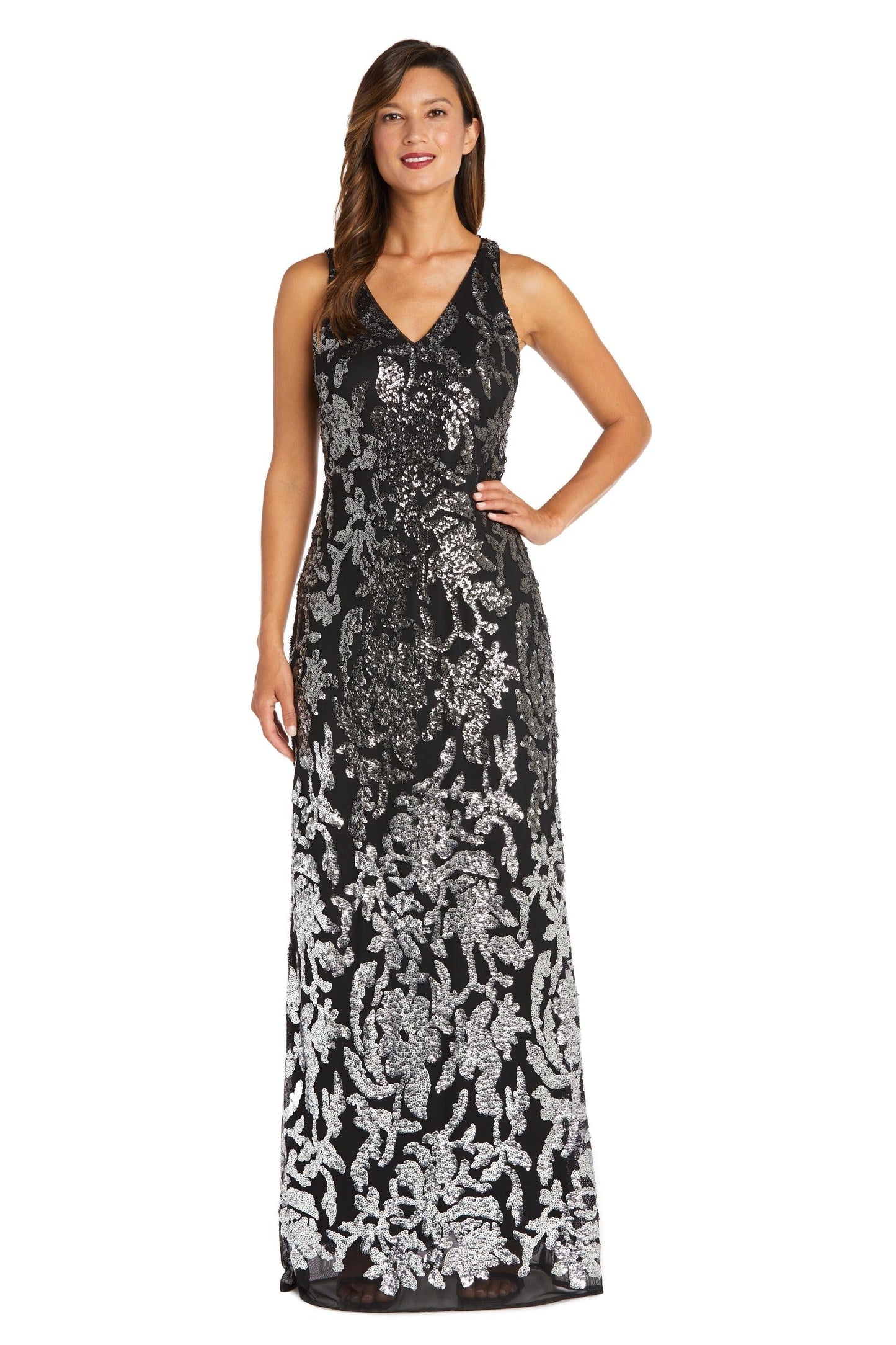 R&M Richards Long Sleeveless Formal Ombre Gown 9131 - The Dress Outlet
