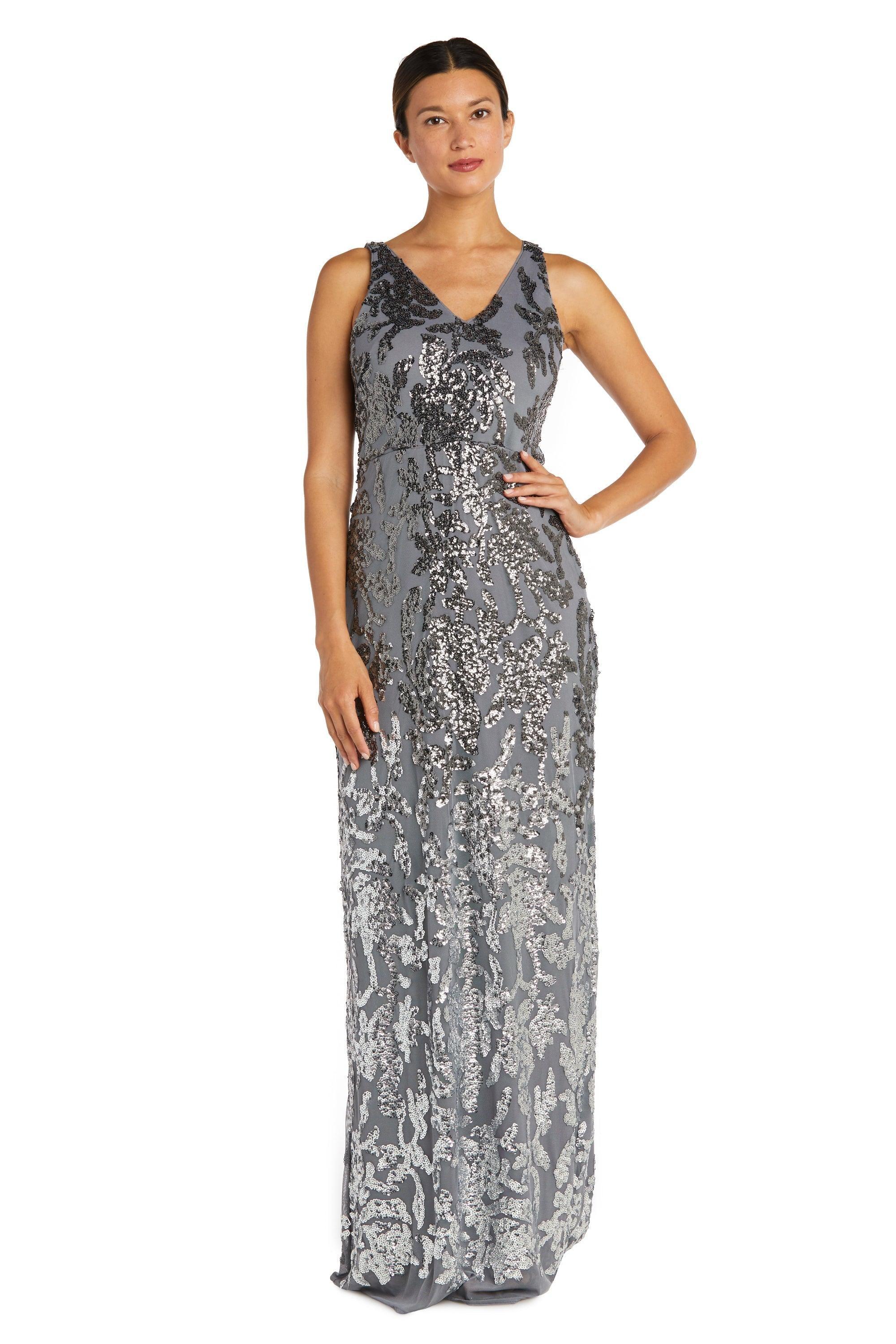 grey ombre maxi dress Seasons Maxi Dress sz S Grey Ombre 100% Silk Gown V-Neck fairy boho chic