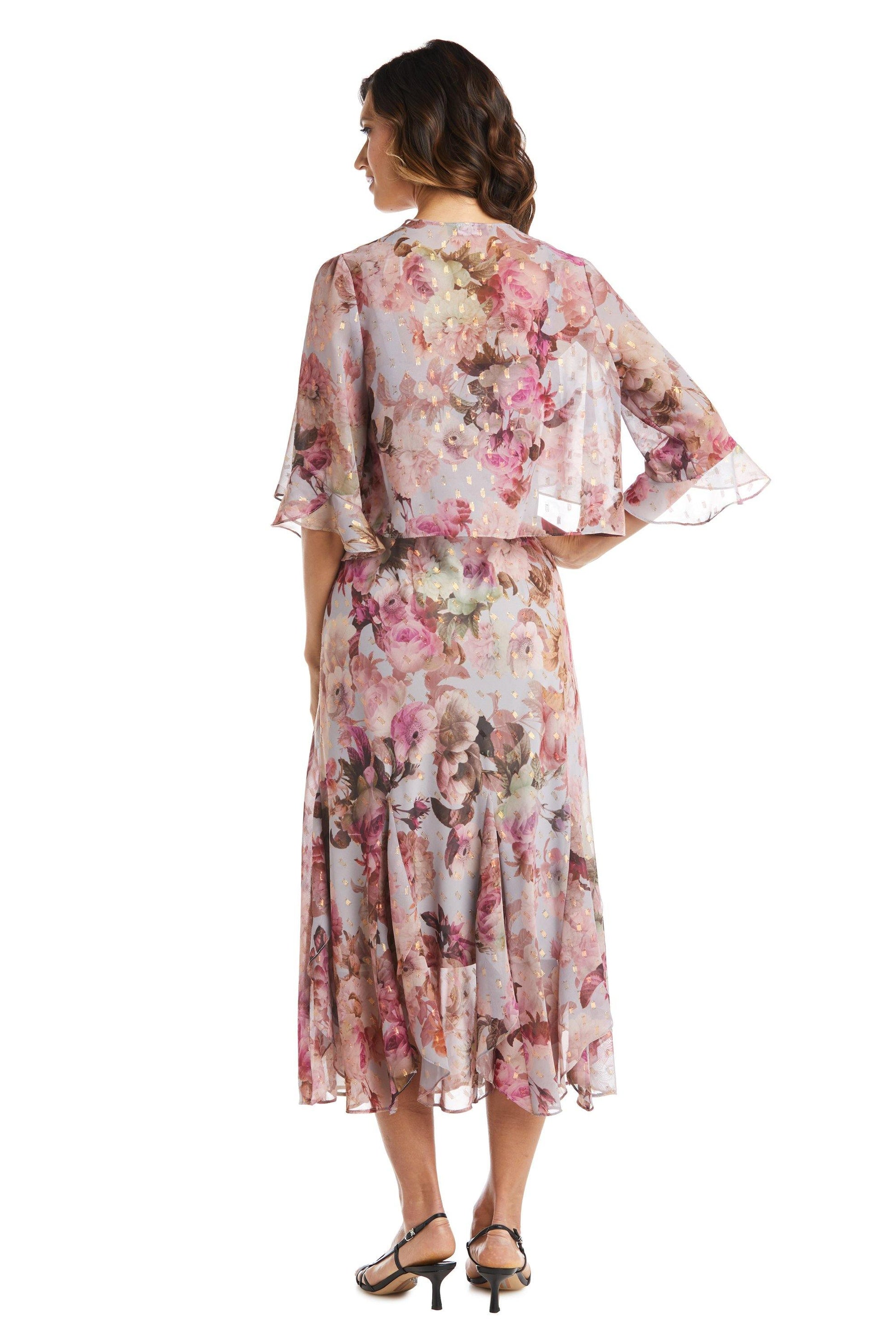 R&M Richards 7925 Long Two Piece Floral Jacket Dress