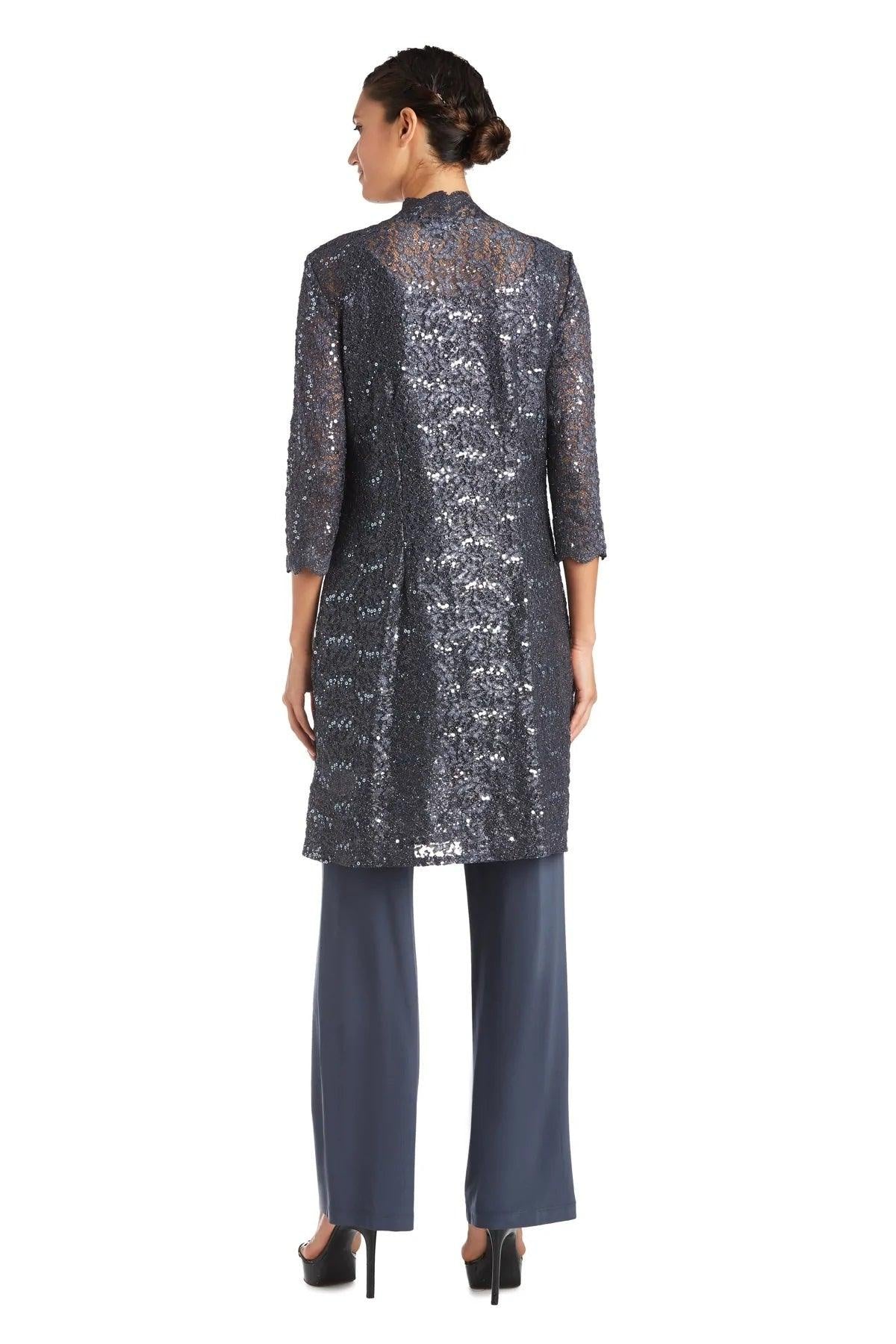 R&M Richards Metallic Lace Petite Pant Suit Sale - The Dress Outlet