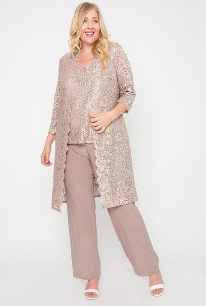 R&M Richards Mother of the Bride Pant Suit Made in USA Champagne