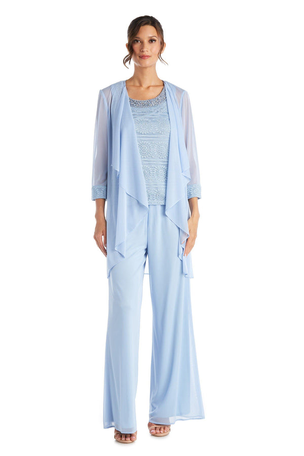 Beaded Petite Pant Suit Lace R&M Richards 7008P