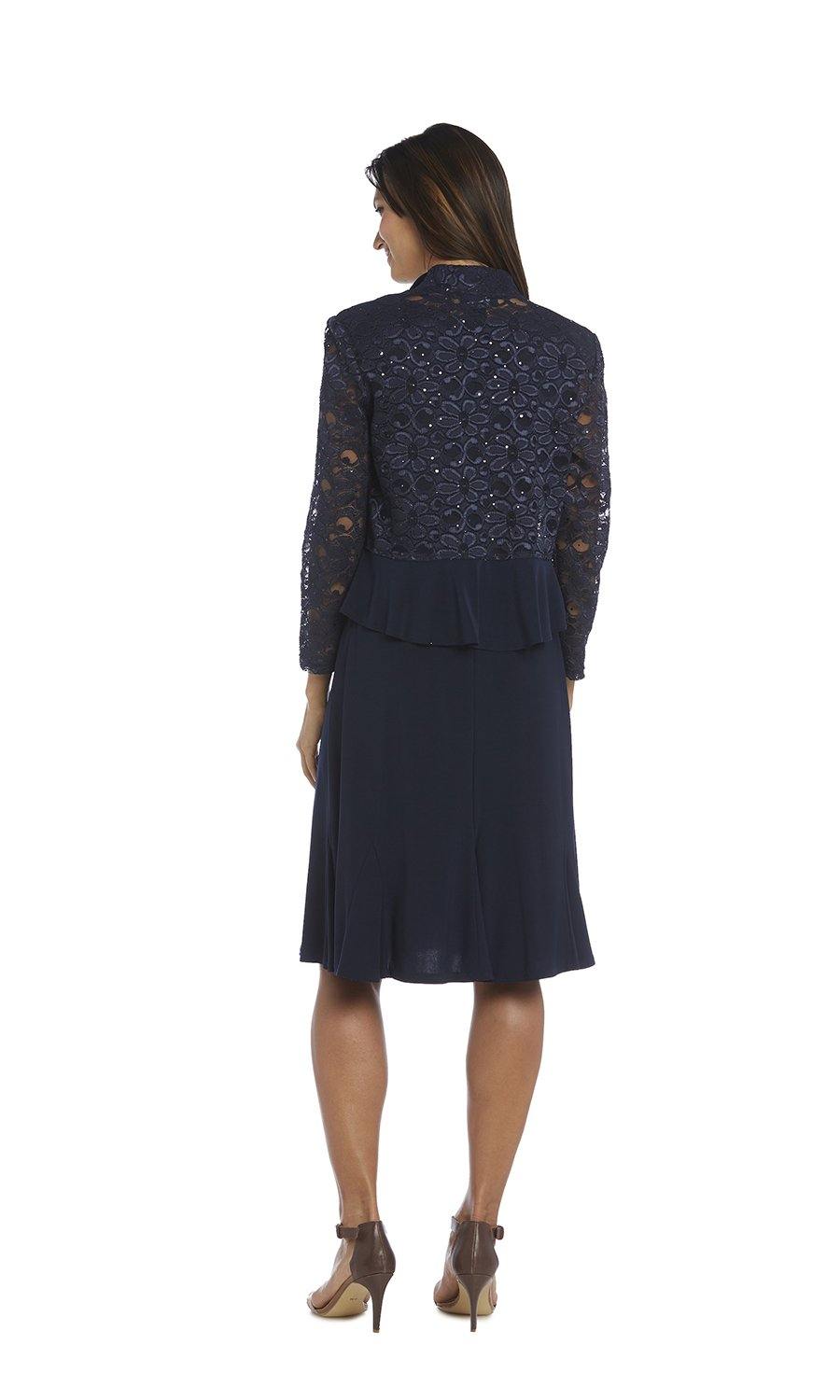 R&M Richards 5393P Petite Lace Jacket Short Dress