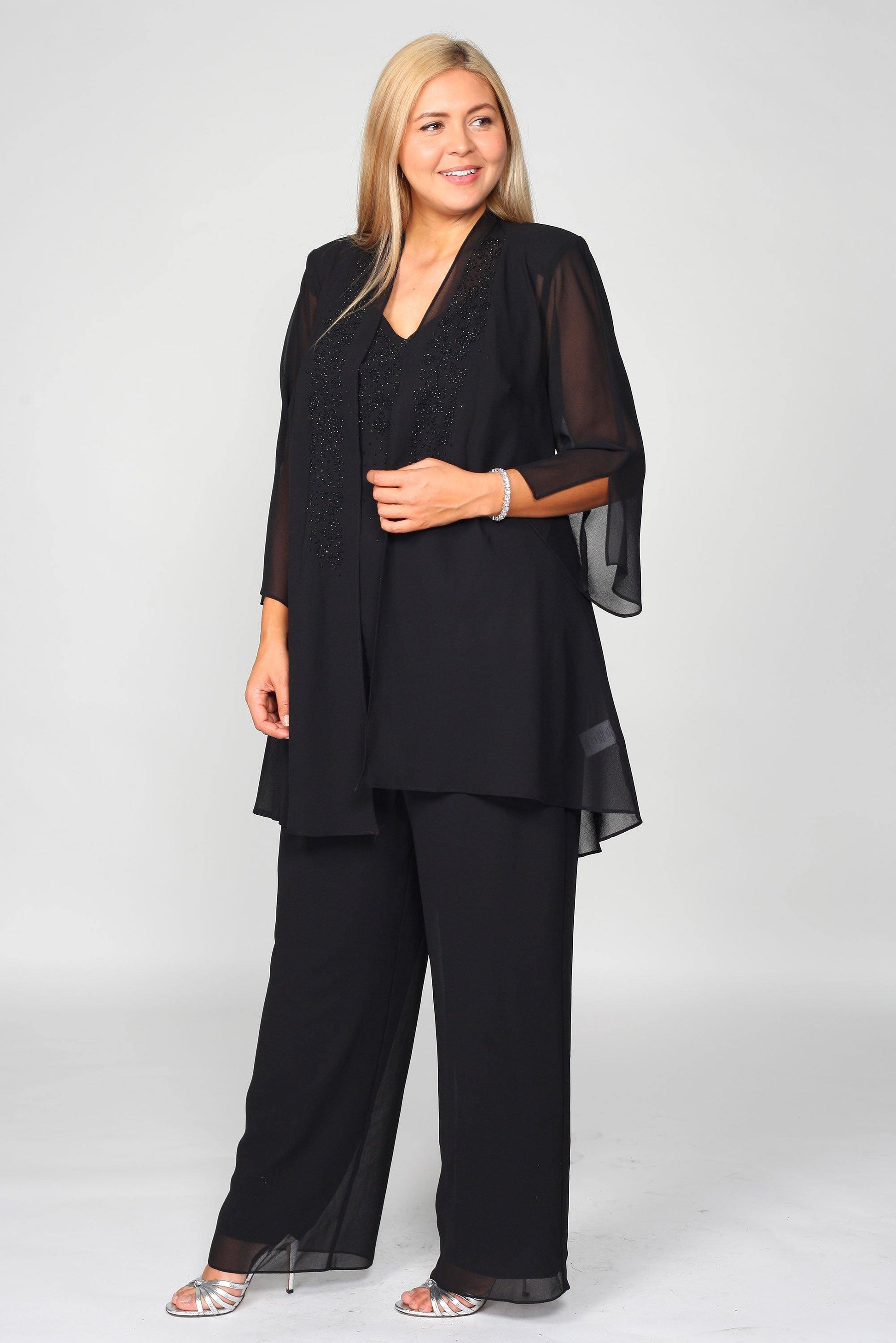 R&M Richards 7216P Petite Long Sleeve Pant Suit