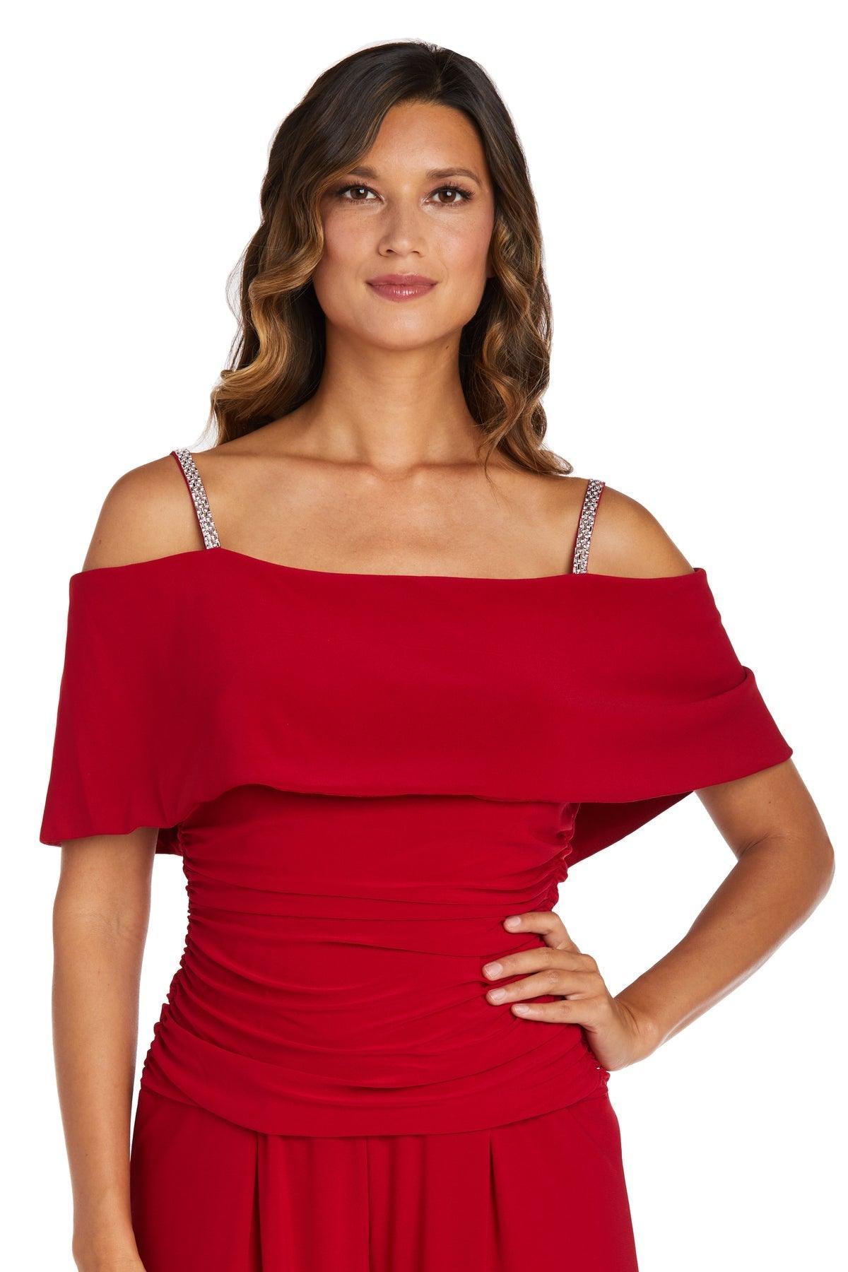 R&M Richards 5982P Petite Off Shoulder Jumpsuit Sale