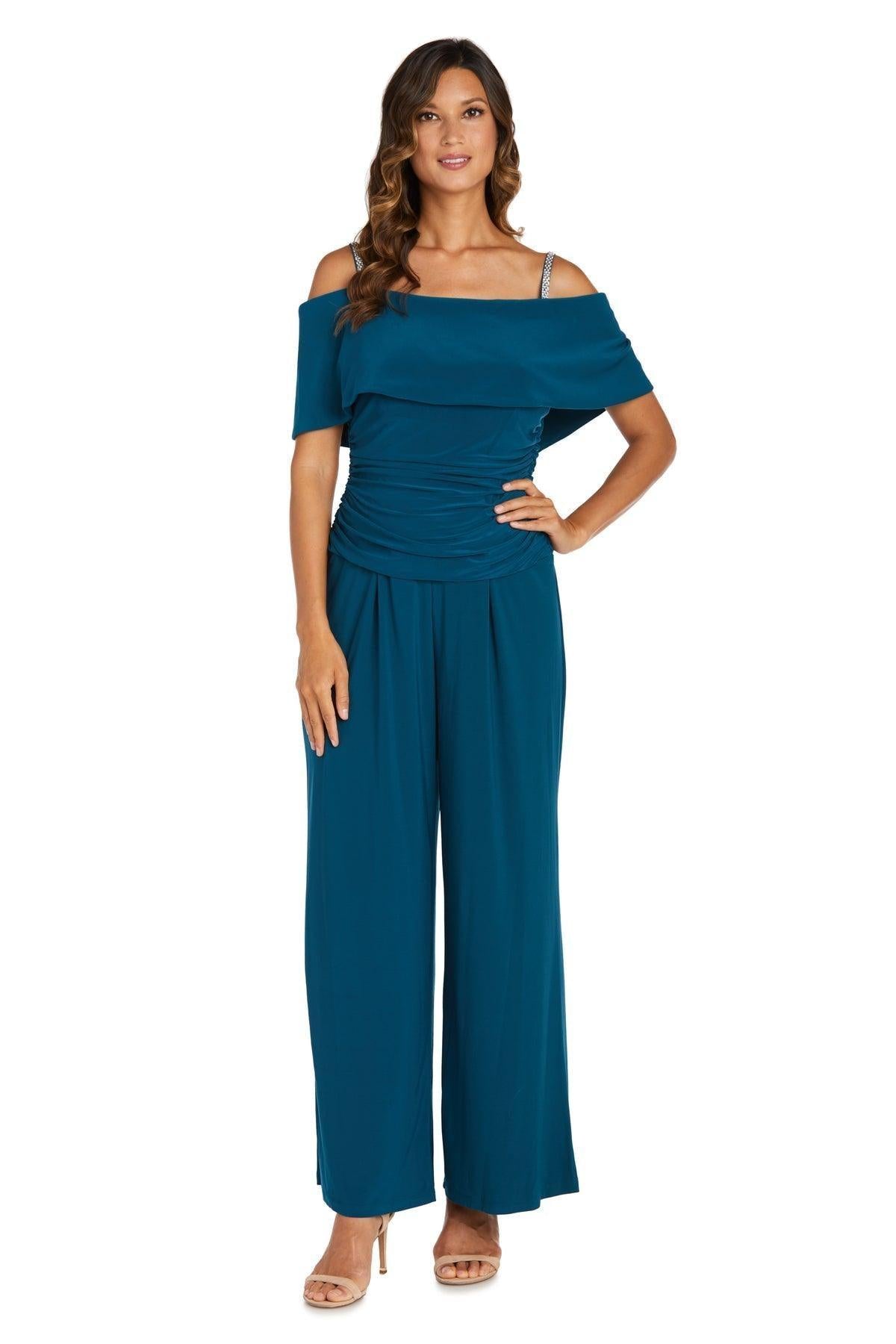 R&M Richards 5982P Petite Off Shoulder Jumpsuit Sale