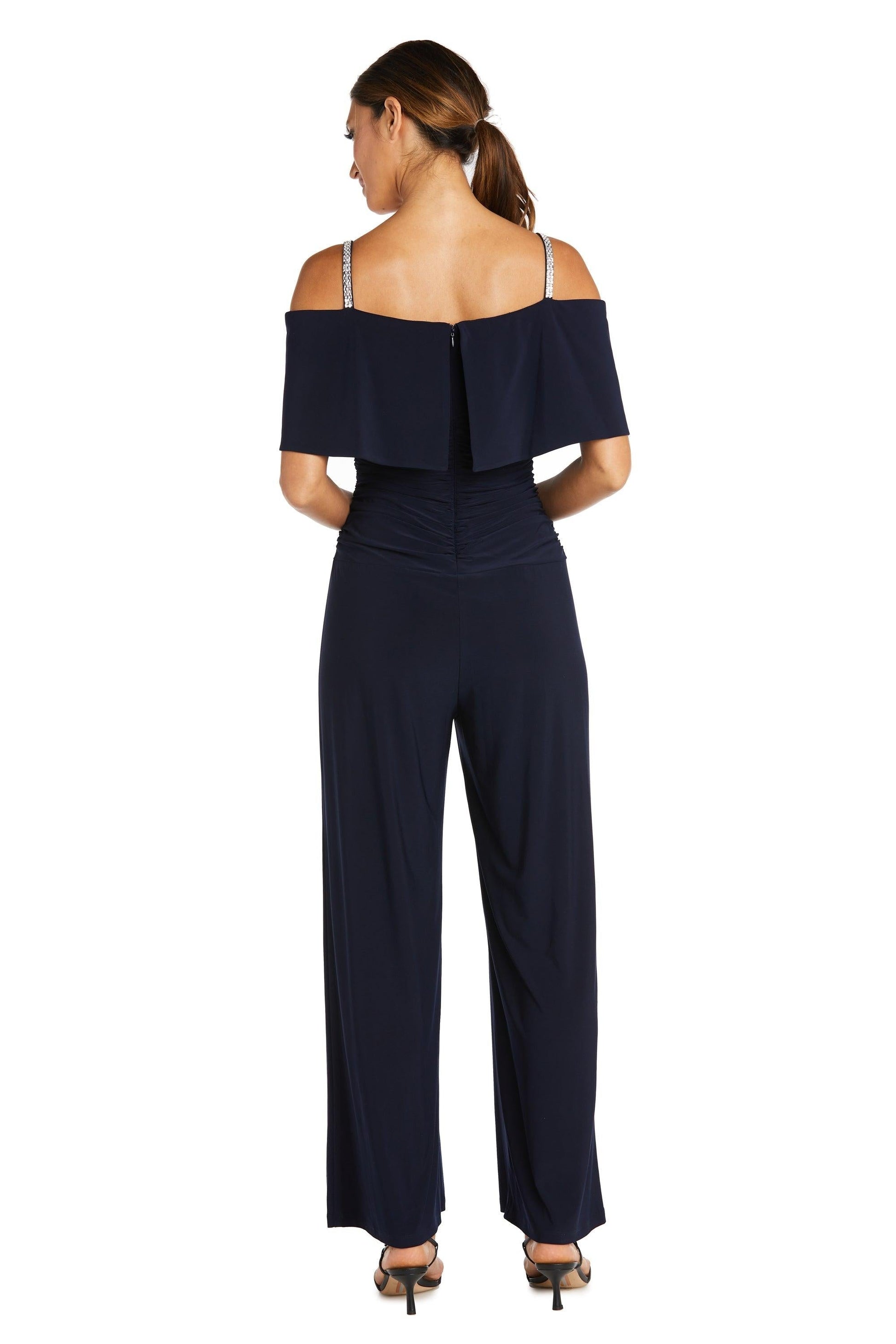 R&M Richards 5982P Petite Off Shoulder Jumpsuit Sale
