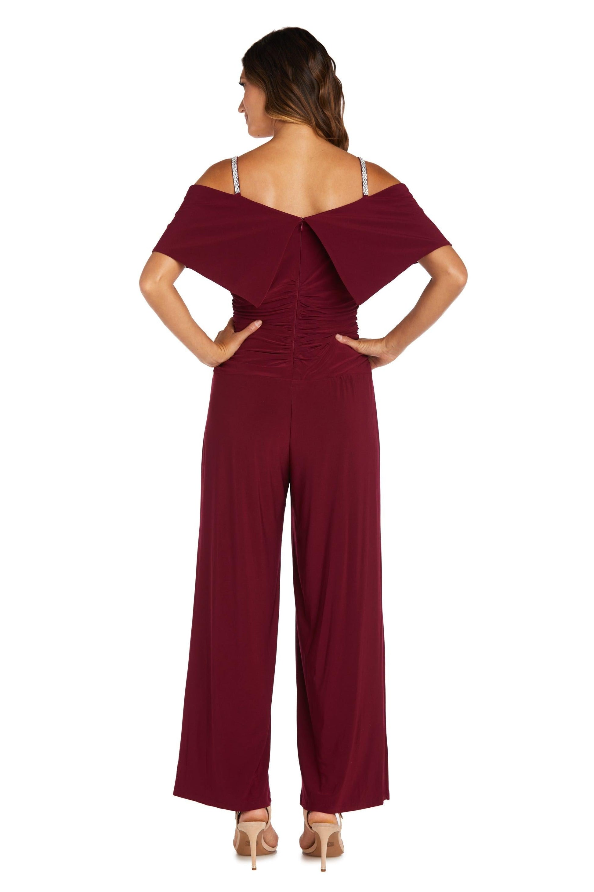 R&M Richards 5982P Petite Off Shoulder Jumpsuit Sale