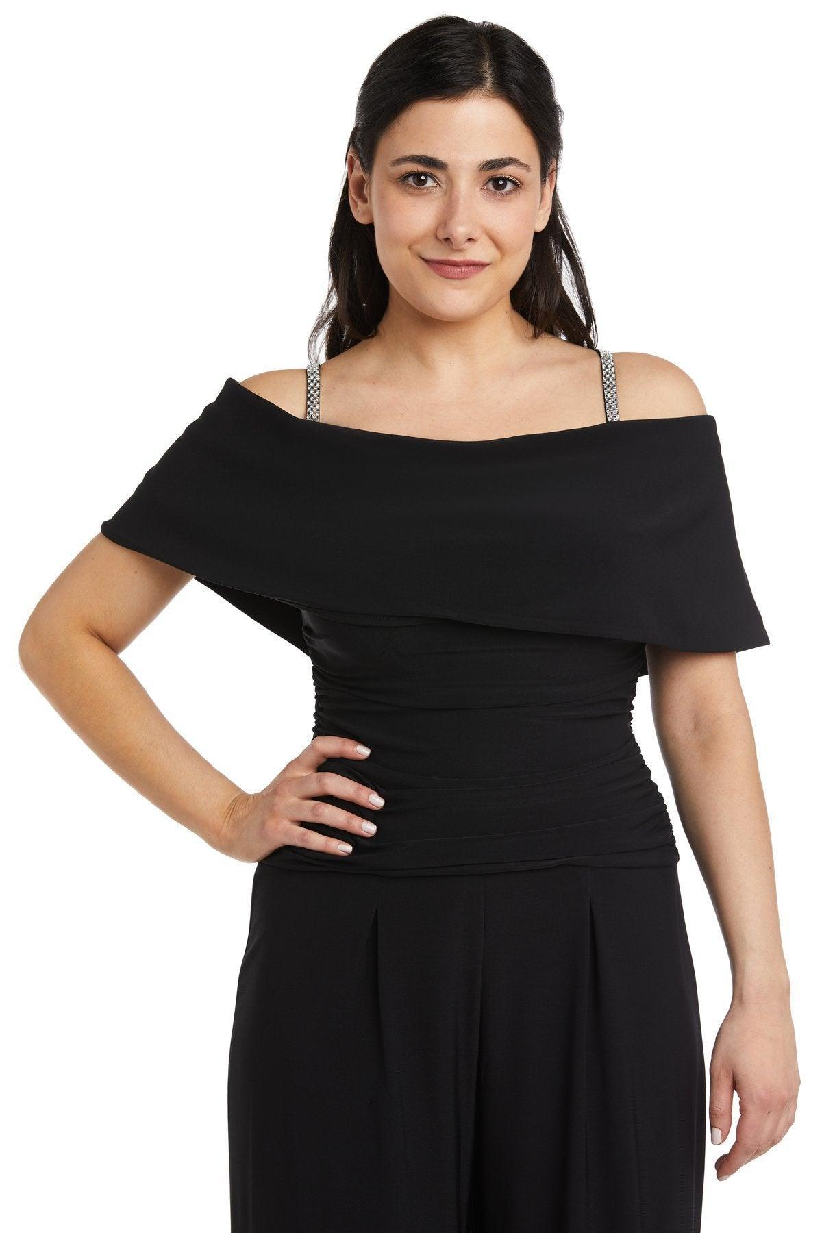 R&M Richards 5982P Petite Off Shoulder Jumpsuit Sale