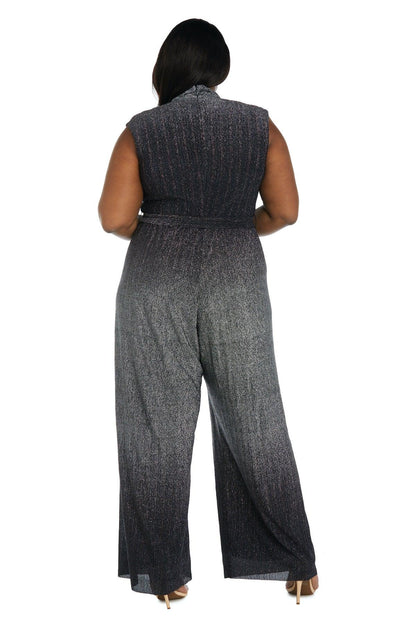 R&M Richards Plus Size Formal Ombre Jumpsuit 9110W - The Dress Outlet