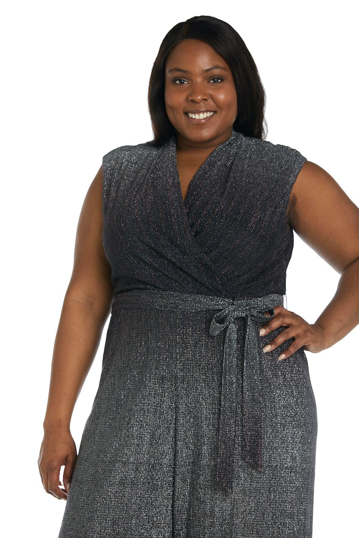 R&M Richards Plus Size Formal Ombre Jumpsuit 9110W - The Dress Outlet