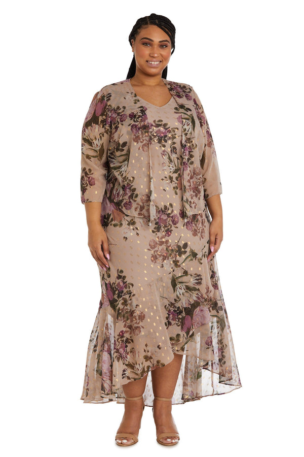 Plus Size High Low Jacket Dress Two Piece R&M Richards 7633W