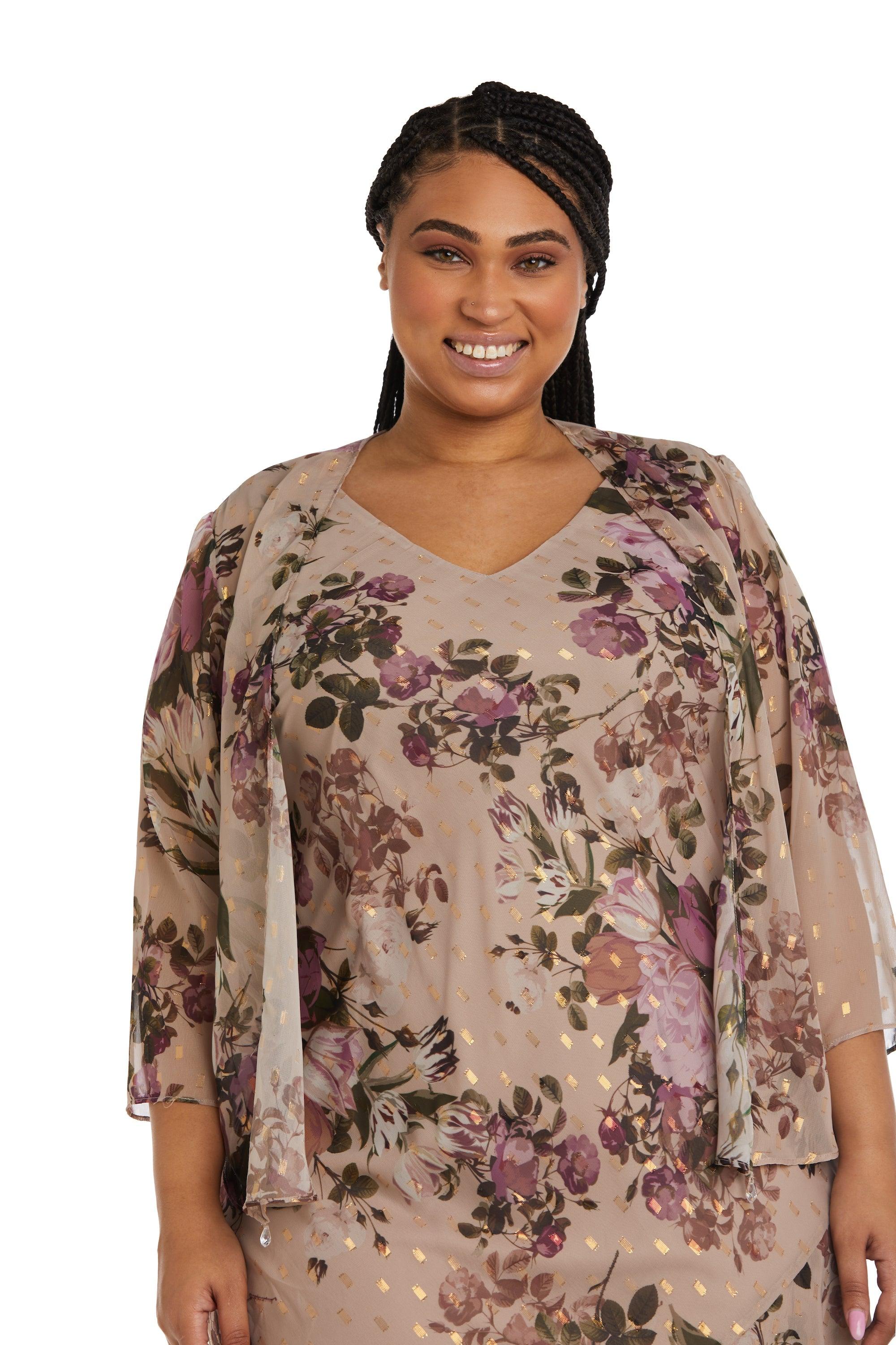 R&M Richards Plus Size High Low Jacket Dress 7633W - The Dress Outlet