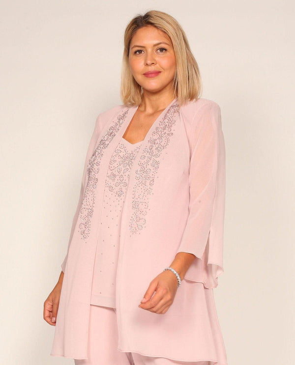 Plus Size Missing Pants and Shirt Two-Piece Set R&M Richards 7216W