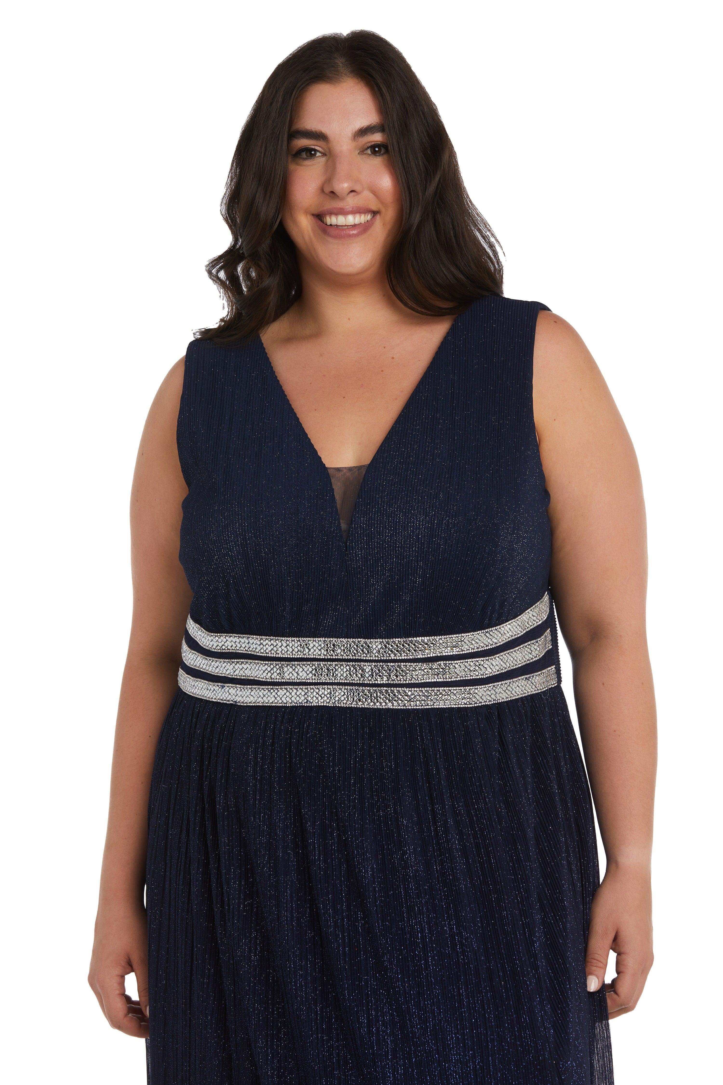 R&M Richards Plus Size Long Formal Dress 2522W - The Dress Outlet