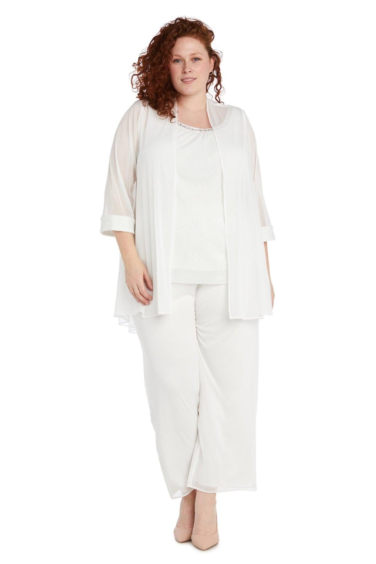 R&M Richards Plus Size Long Formal Pant Suit 2593W - The Dress Outlet