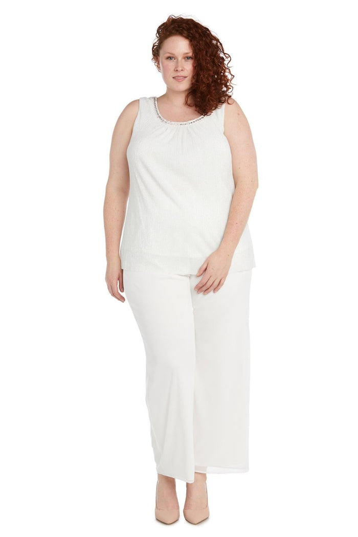 R&M Richards Plus Size Long Formal Pant Suit 2593W - The Dress Outlet