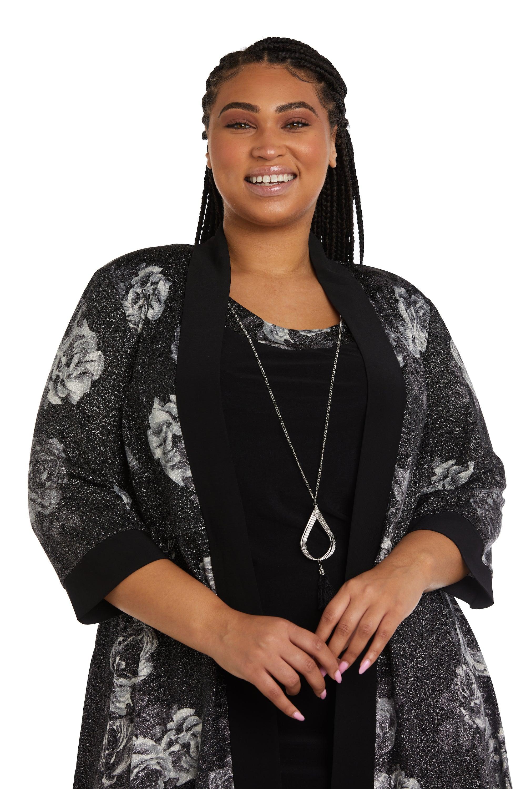 R&M Richards Plus Size Printed Jacket Dress 9203W - The Dress Outlet