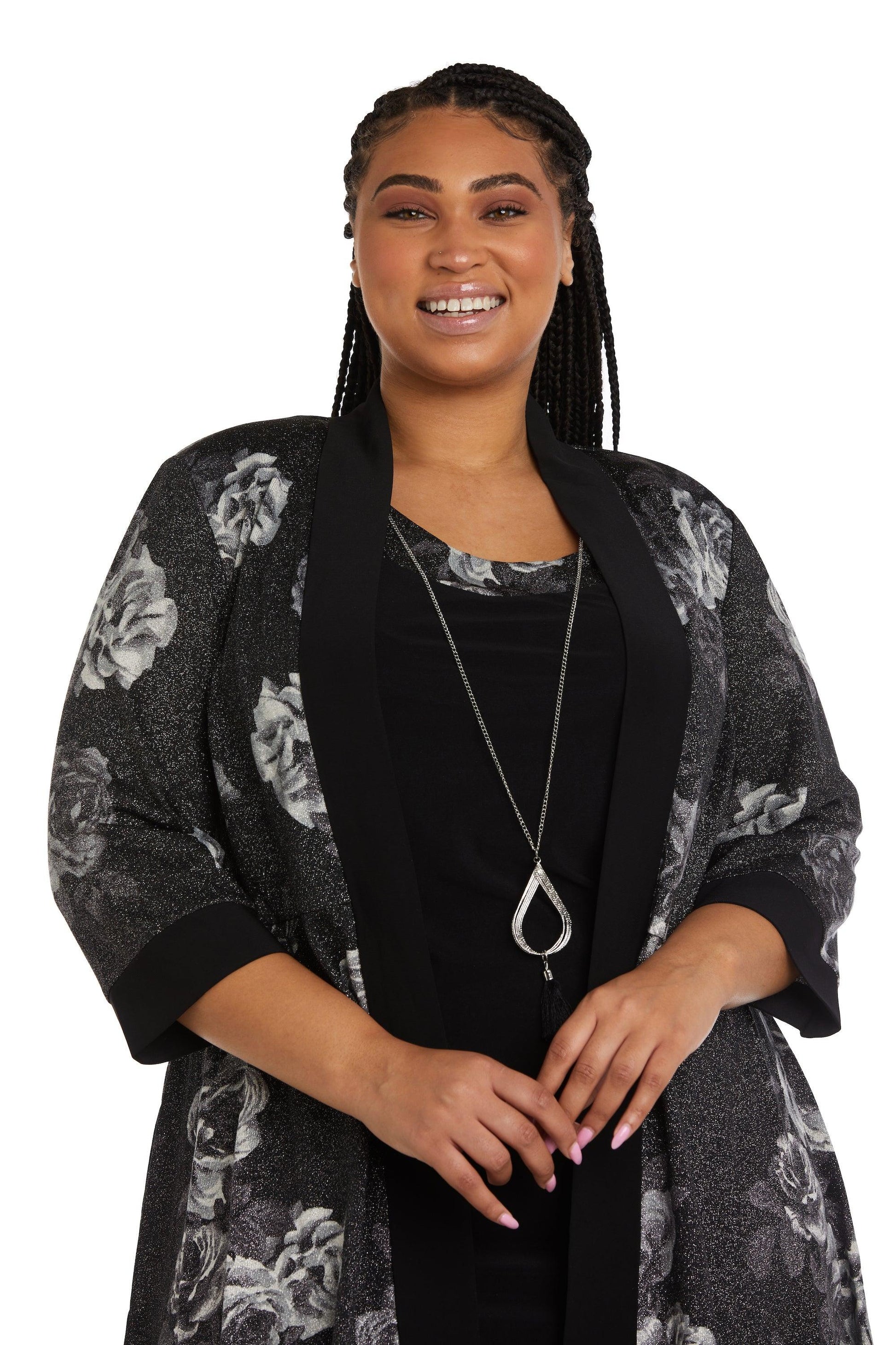 R&M Richards 9203W Plus Size Printed Jacket Dress