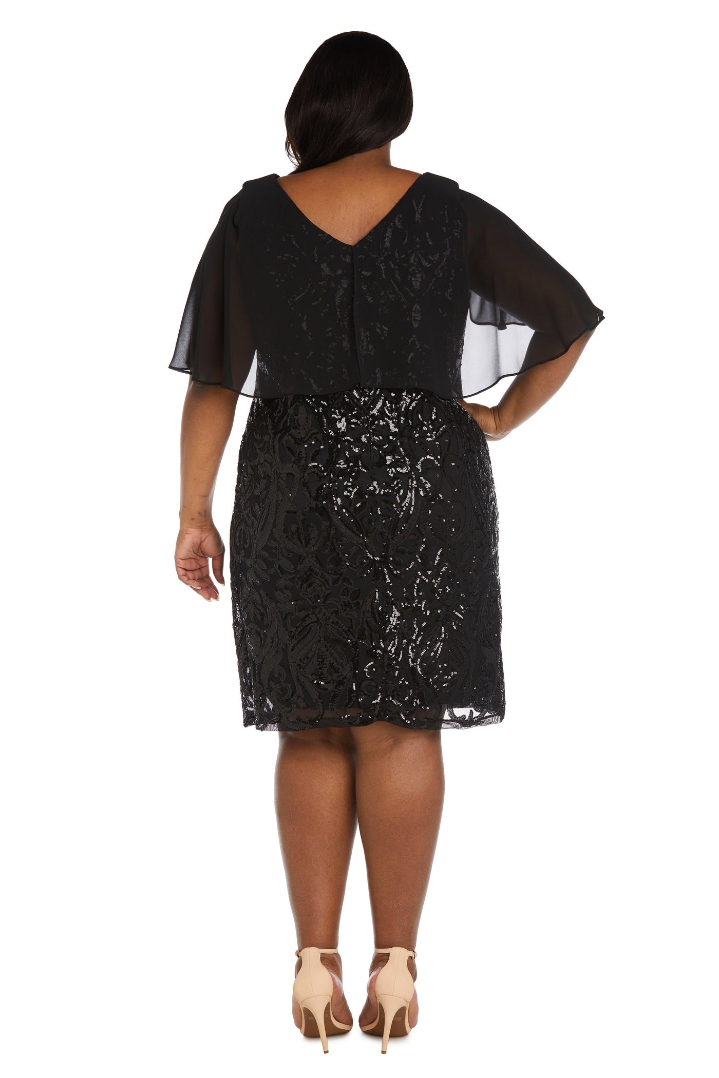 R&M Richards Plus Size Short Capelet Dress 7581W - The Dress Outlet