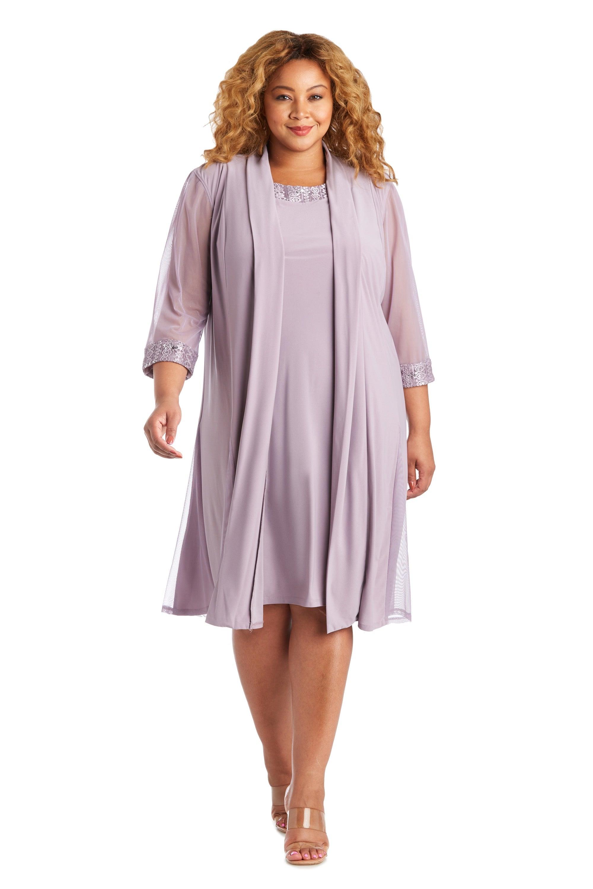 R&M Richards Plus Size Short Jacket Dress Orchid