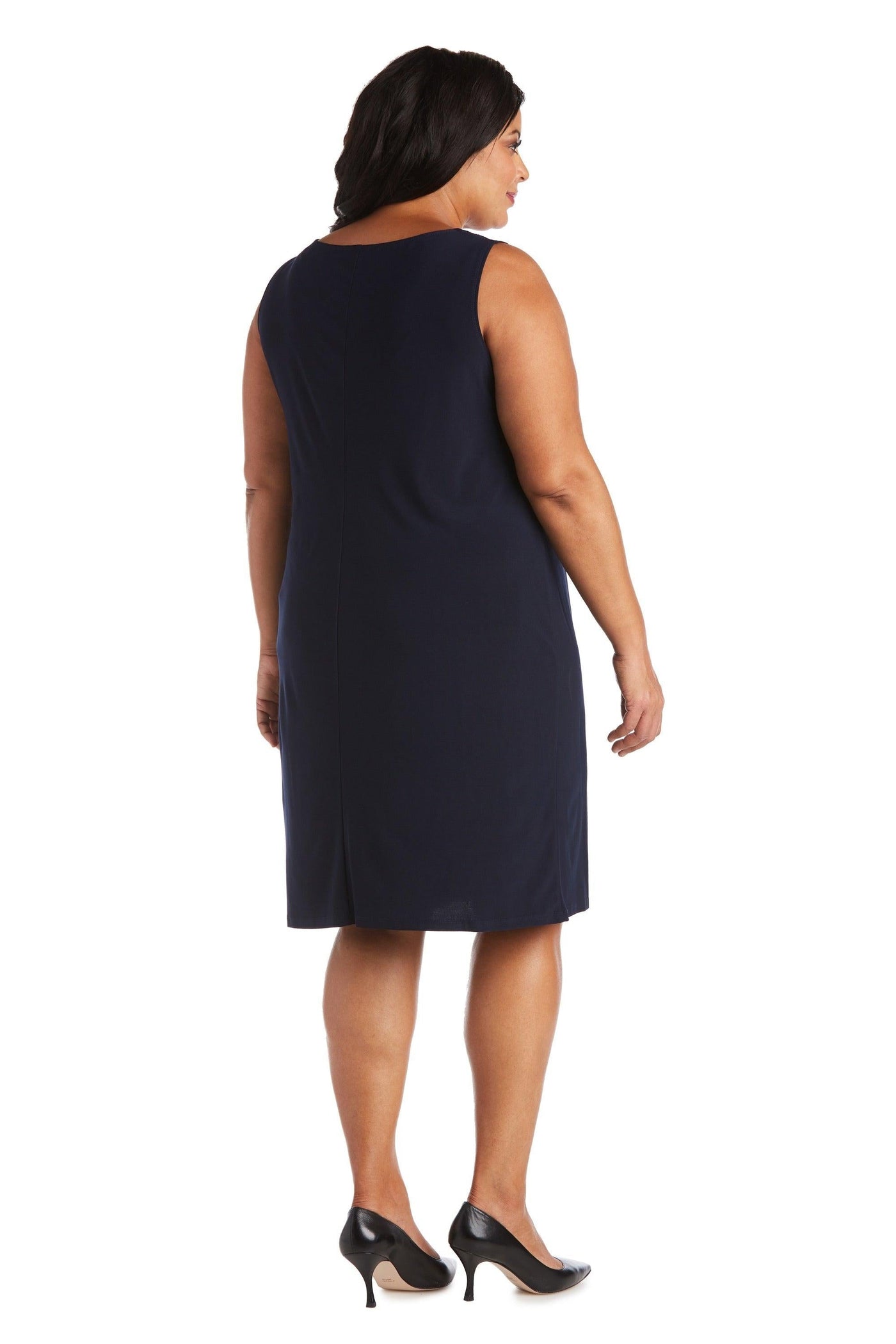 R&M Richards Plus Size Short Jacket Dress Navy