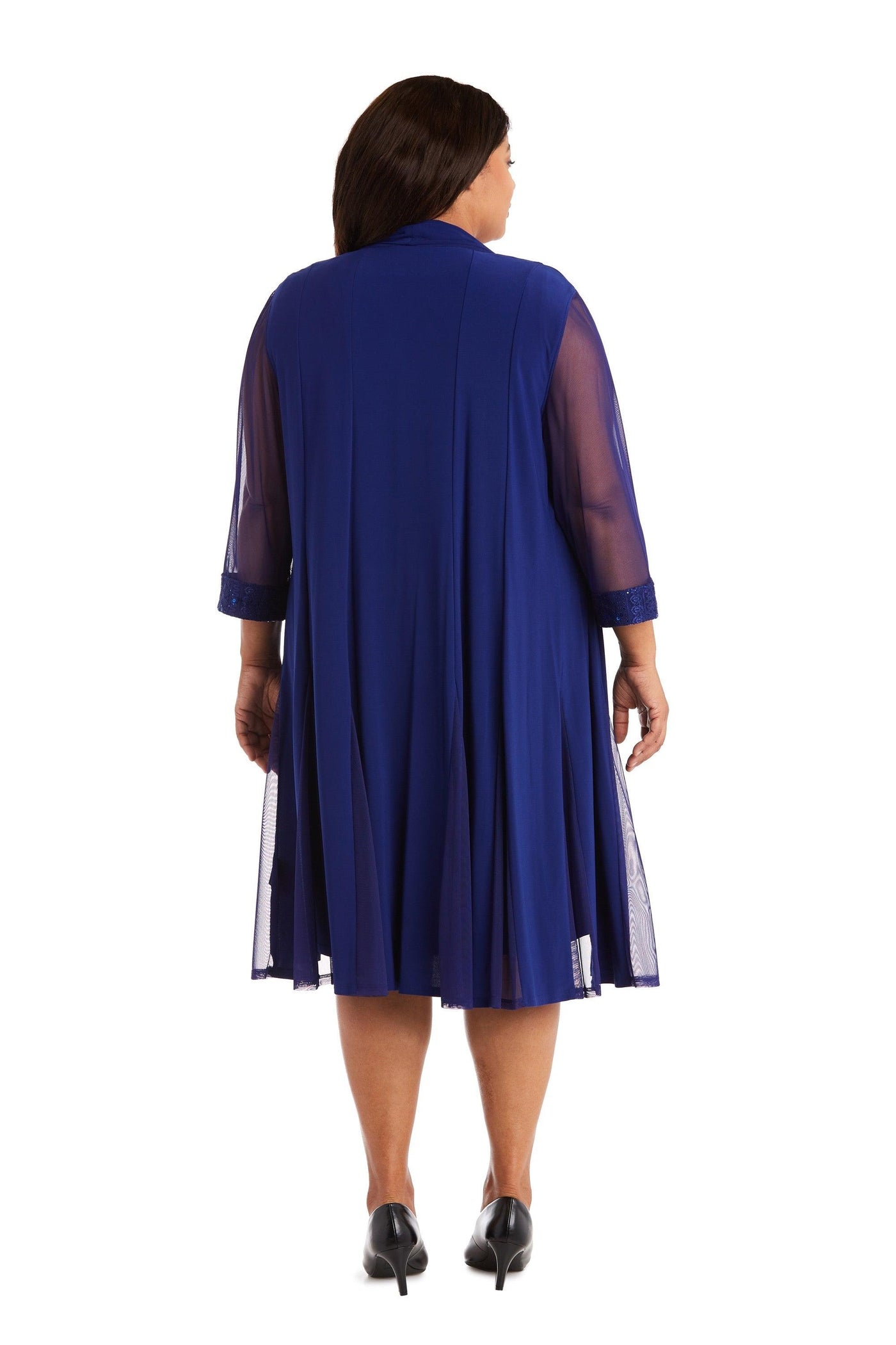 R&M Richards Plus Size Short Jacket Dress Royal