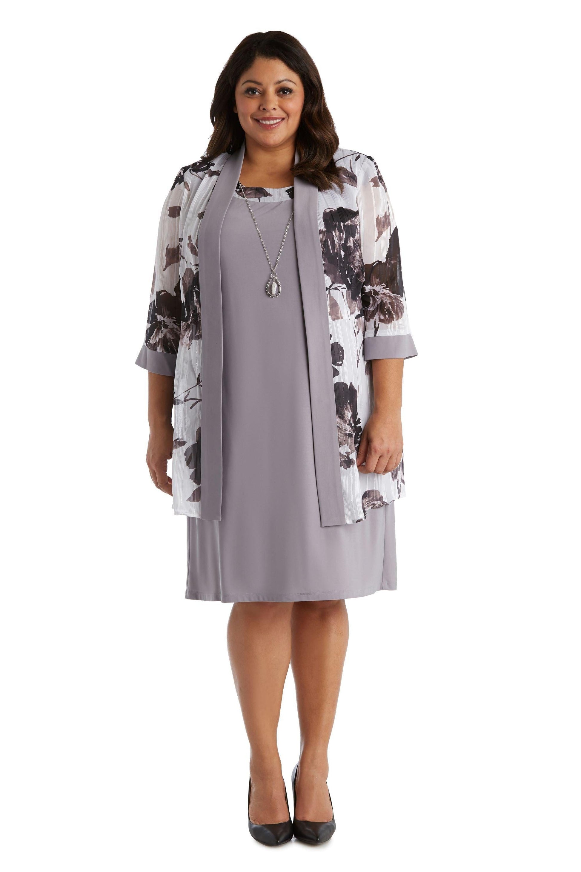 R&M Richards 7149W Plus Size Short Jacket Dress