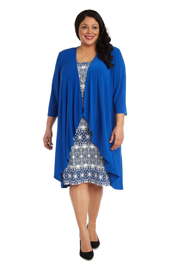 Plus Size Short Jacket Dress Two Piece R&M Richards 7687W