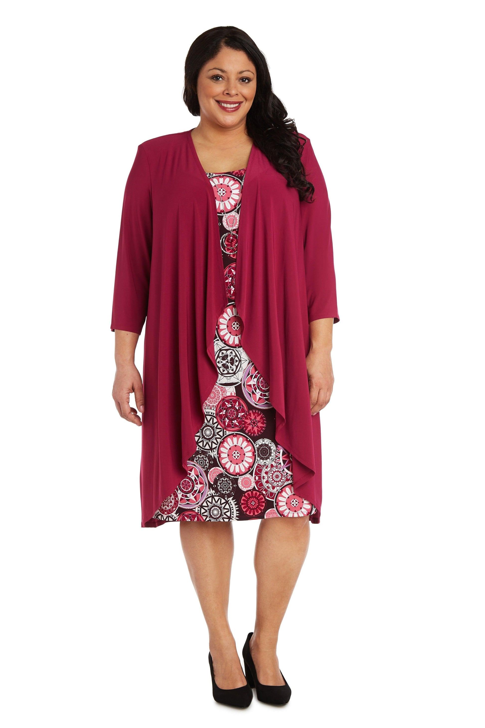 R&M Richards 7907W Plus Size Short Jacket Dress