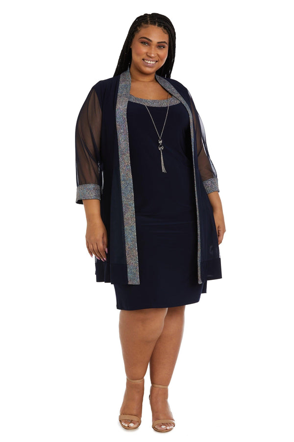Plus Size Short Jacket Dress Two Piece R&M Richards 9147W