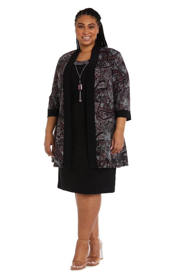 Plus Size Short Jacket Dress Two Piece R&M Richards 9213W